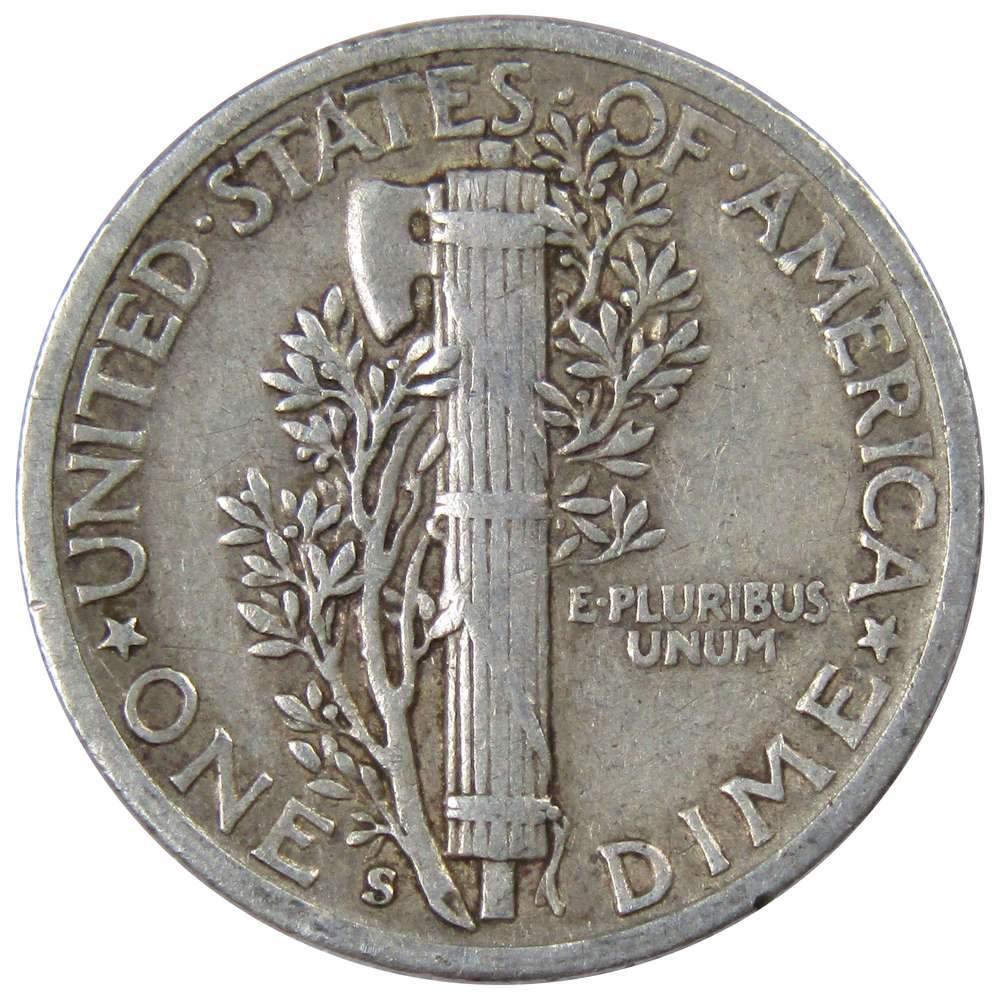 1942 S Mercury Dime F Fine 90% Silver 10c US Coin Collectible