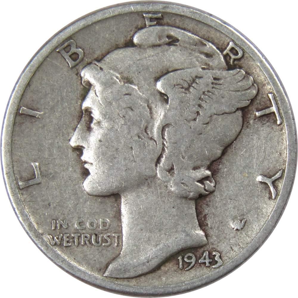 1943 Mercury Dime VG Very Good 90% Silver 10c US Coin Collectible