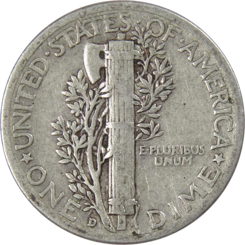 1943 D Mercury Dime F Fine 90% Silver 10c US Coin Collectible