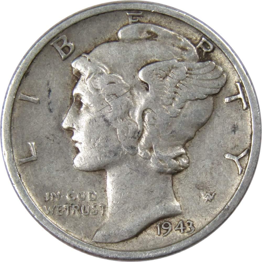 1943 D Mercury Dime VF Very Fine 90% Silver 10c US Coin Collectible