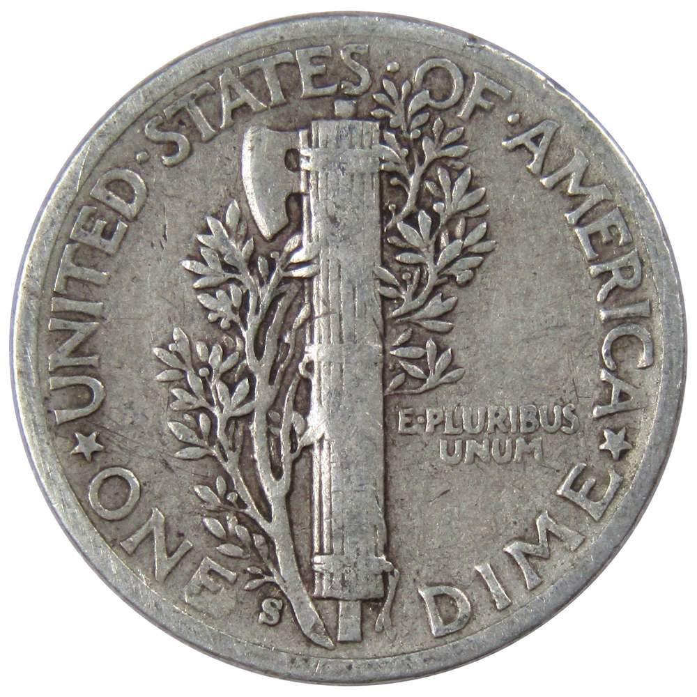 1943 S Mercury Dime VG Very Good 90% Silver 10c US Coin Collectible