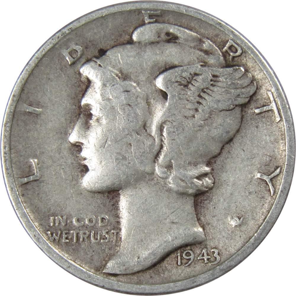 1943 S Mercury Dime F Fine 90% Silver 10c US Coin Collectible