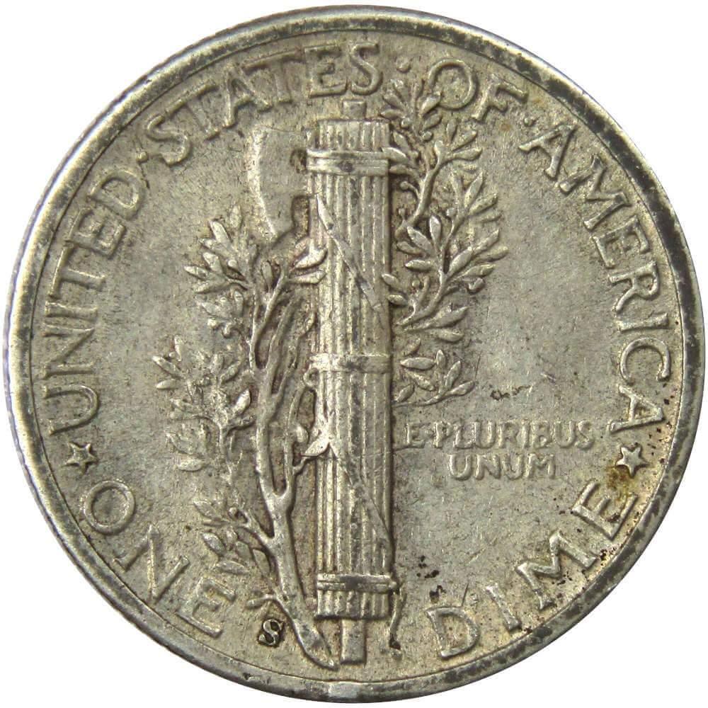 1943 S Mercury Dime XF EF Extremely Fine 90% Silver 10c US Coin Collectible