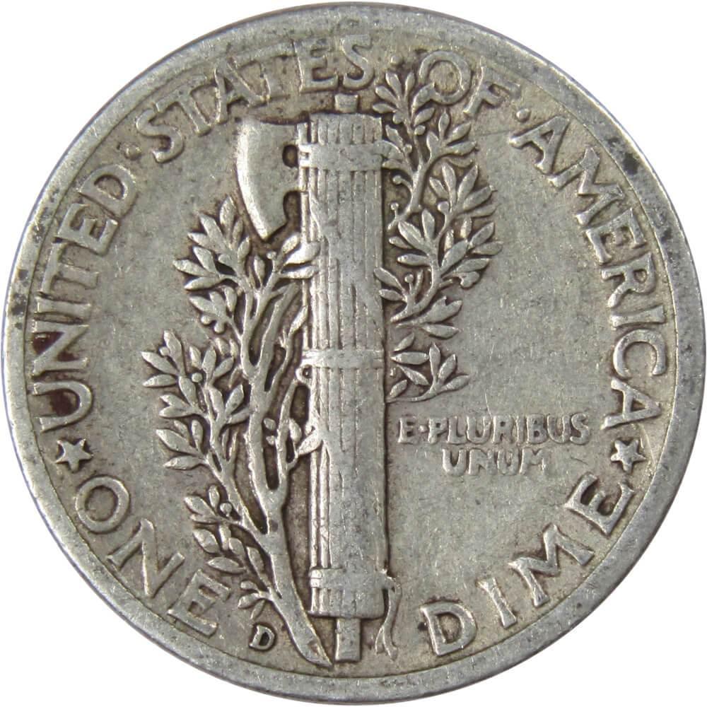 1944 D Mercury Dime F Fine 90% Silver 10c US Coin Collectible