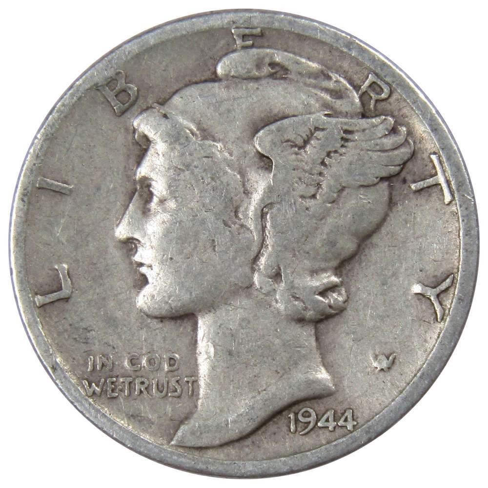 1944 S Mercury Dime VG Very Good 90% Silver 10c US Coin Collectible