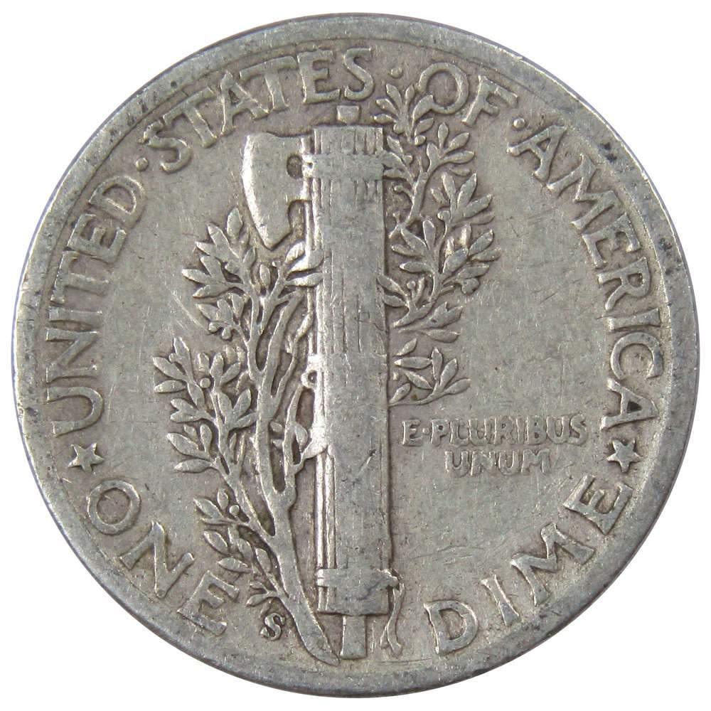 1944 S Mercury Dime VG Very Good 90% Silver 10c US Coin Collectible