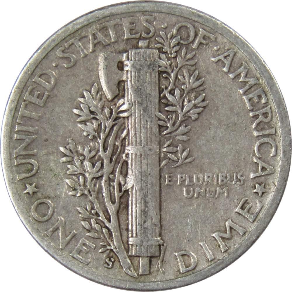 1944 S Mercury Dime F Fine 90% Silver 10c US Coin Collectible