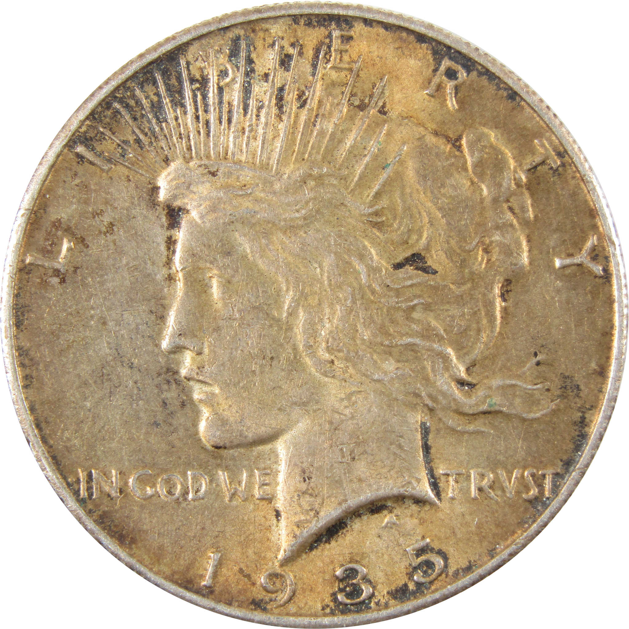 1935 S Peace Dollar Borderline Uncirculated 90% Silver $1 SKU:I7459