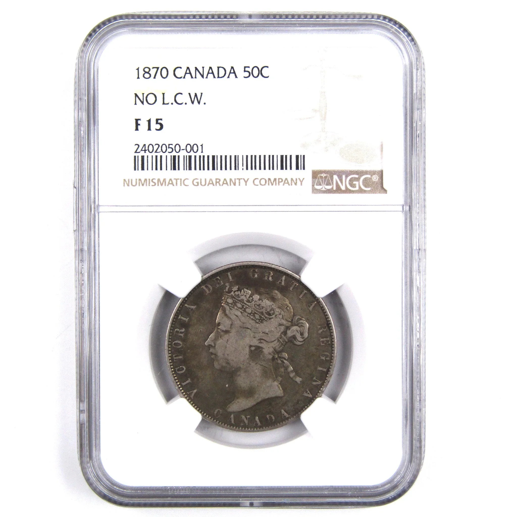 1870 Victoria 50 Cents No L.C.W. F 15 NGC Silver Canadian SKU:CPC2452