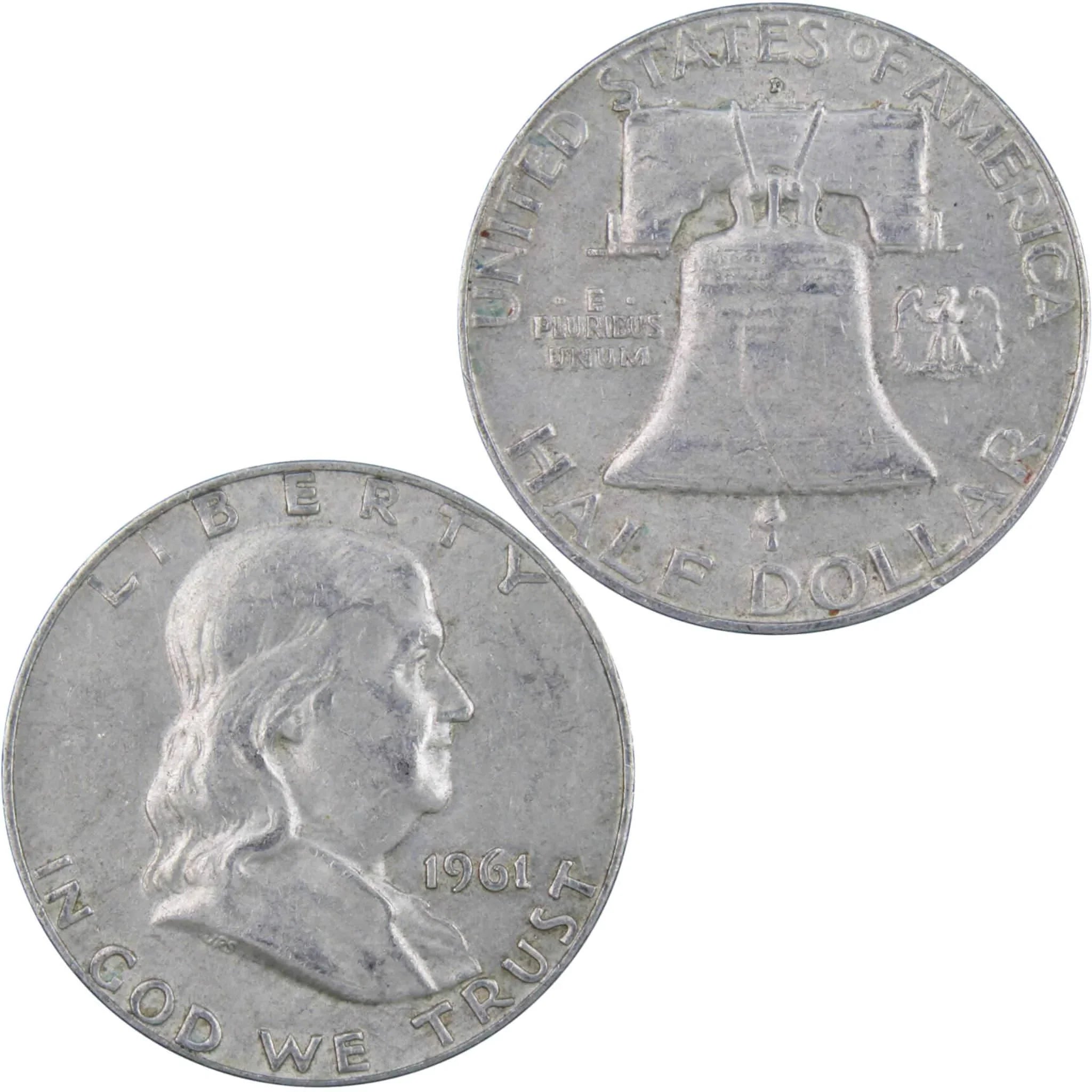 1961 D Franklin Half Dollar XF EF Extremely Fine 90% Silver 50c US Coin