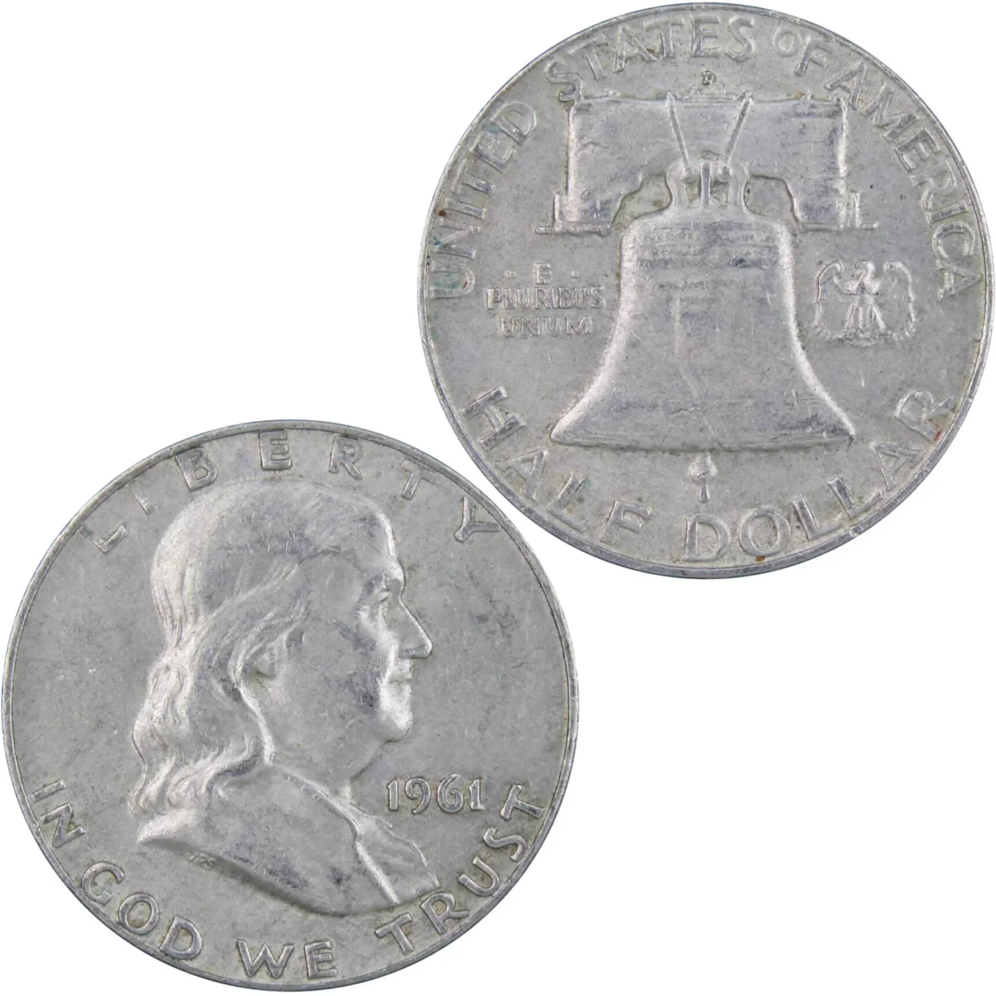 1961 D Franklin Half Dollar XF EF Extremely Fine 90% Silver 50c US Coin
