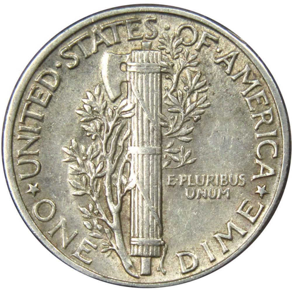 1945 Mercury Dime AU About Uncirculated 90% Silver 10c US Coin Collectible