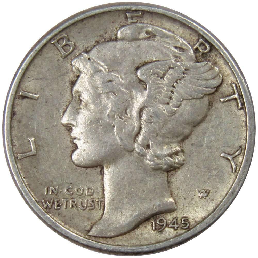 1945 D Mercury Dime XF EF Extremely Fine 90% Silver 10c US Coin Collectible