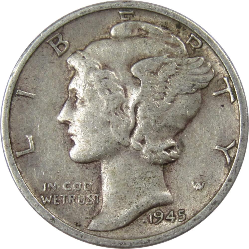 1945 S Mercury Dime VF Very Fine 90% Silver 10c US Coin Collectible