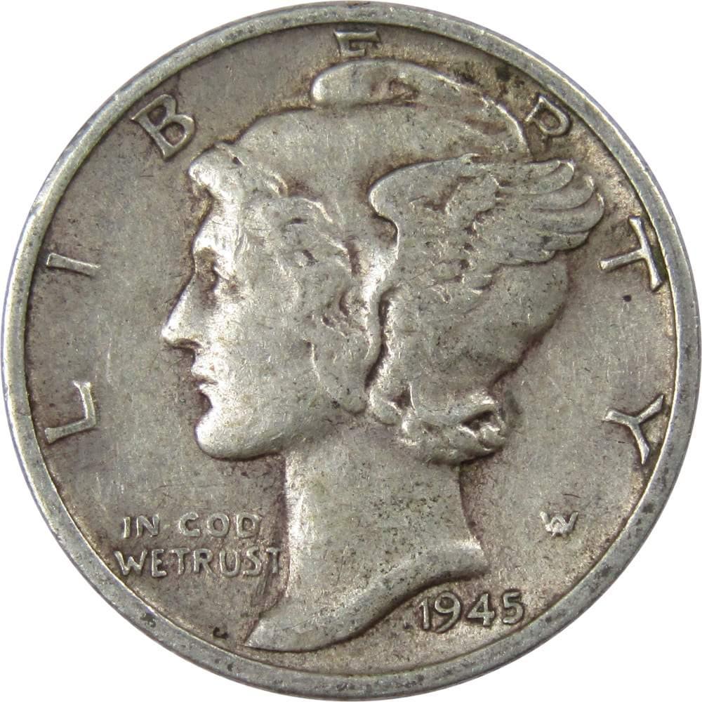 1945 S Mercury Dime VF Very Fine 90% Silver 10c US Coin Collectible