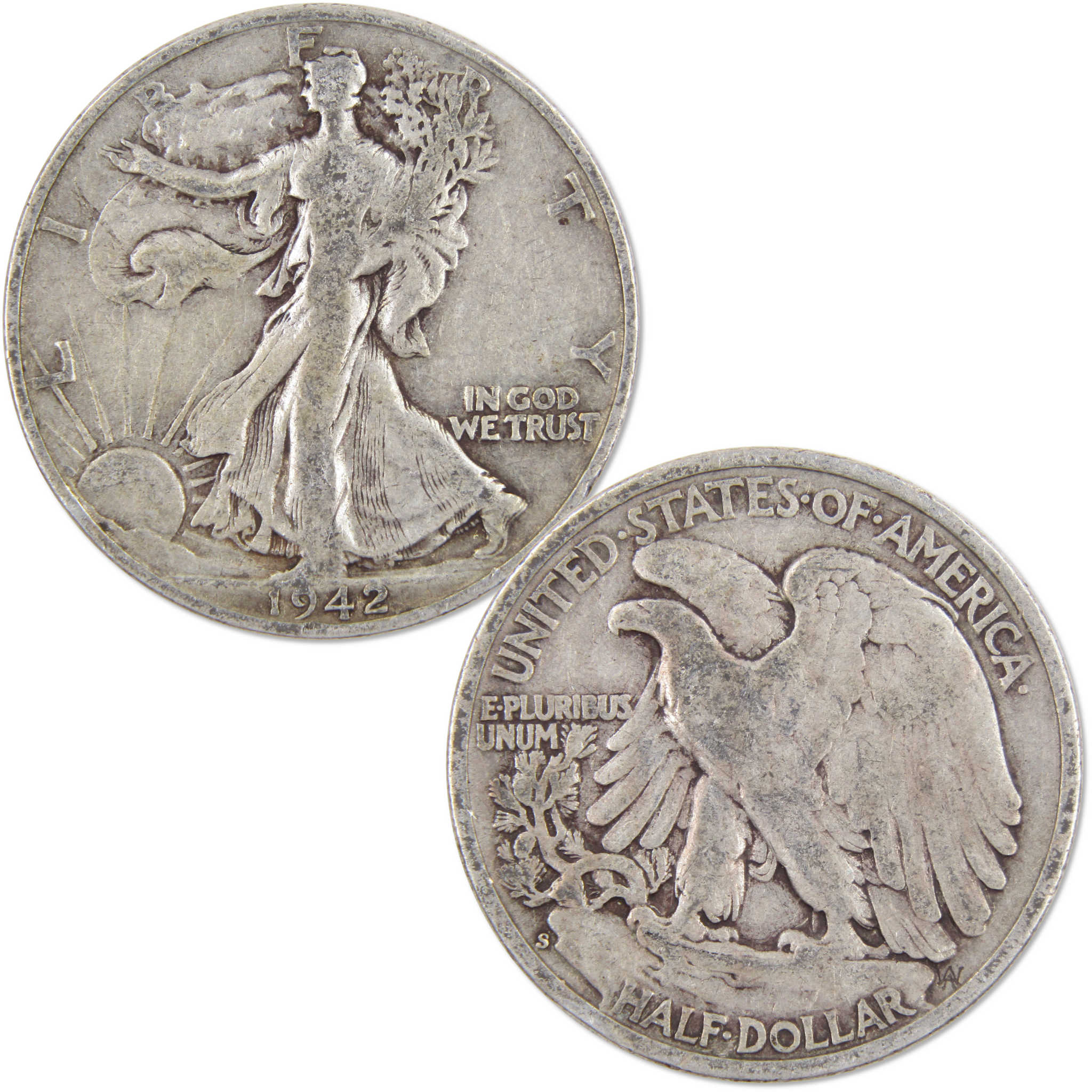 Liberty Walking Half Dollar 3 Coin PDS All Mint Gift Set VG 90% Silver 50c