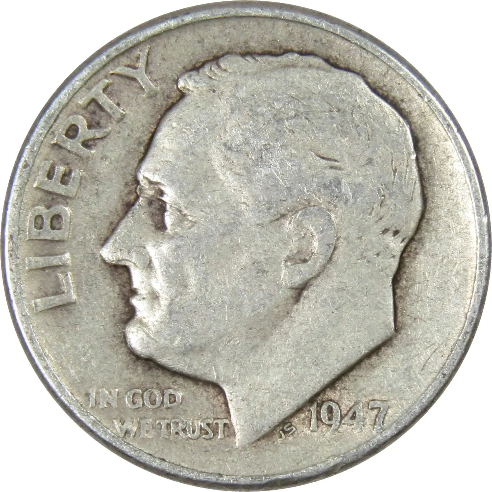 1947 D Roosevelt Dime AG About Good 90% Silver 10c US Coin Collectible
