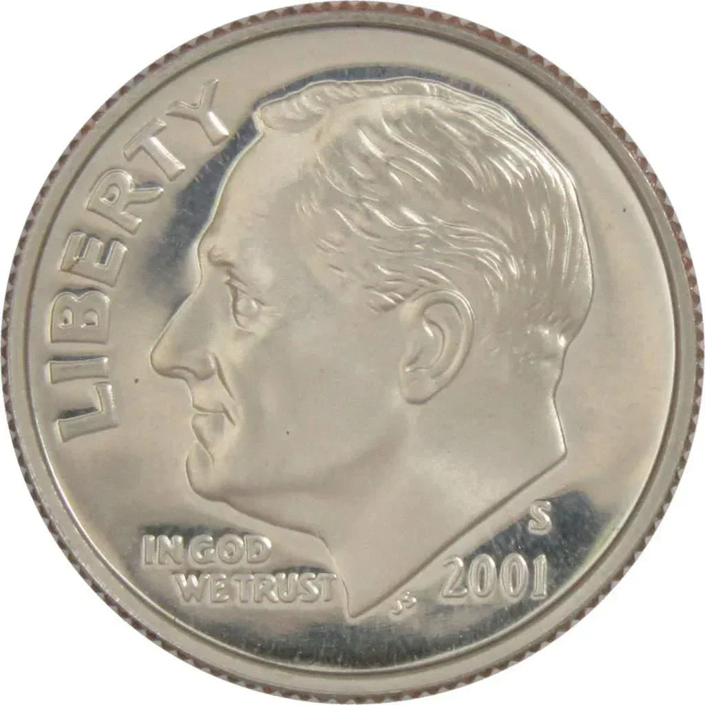 2001 S Roosevelt Dime Choice Proof Clad 10c US Coin Collectible