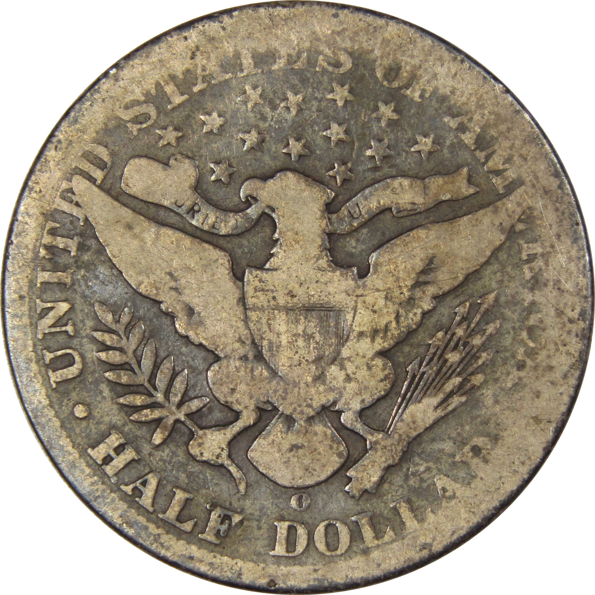 1897 O Barber Half Dollar AG About Good 90% Silver 50c SKU:IPC6359