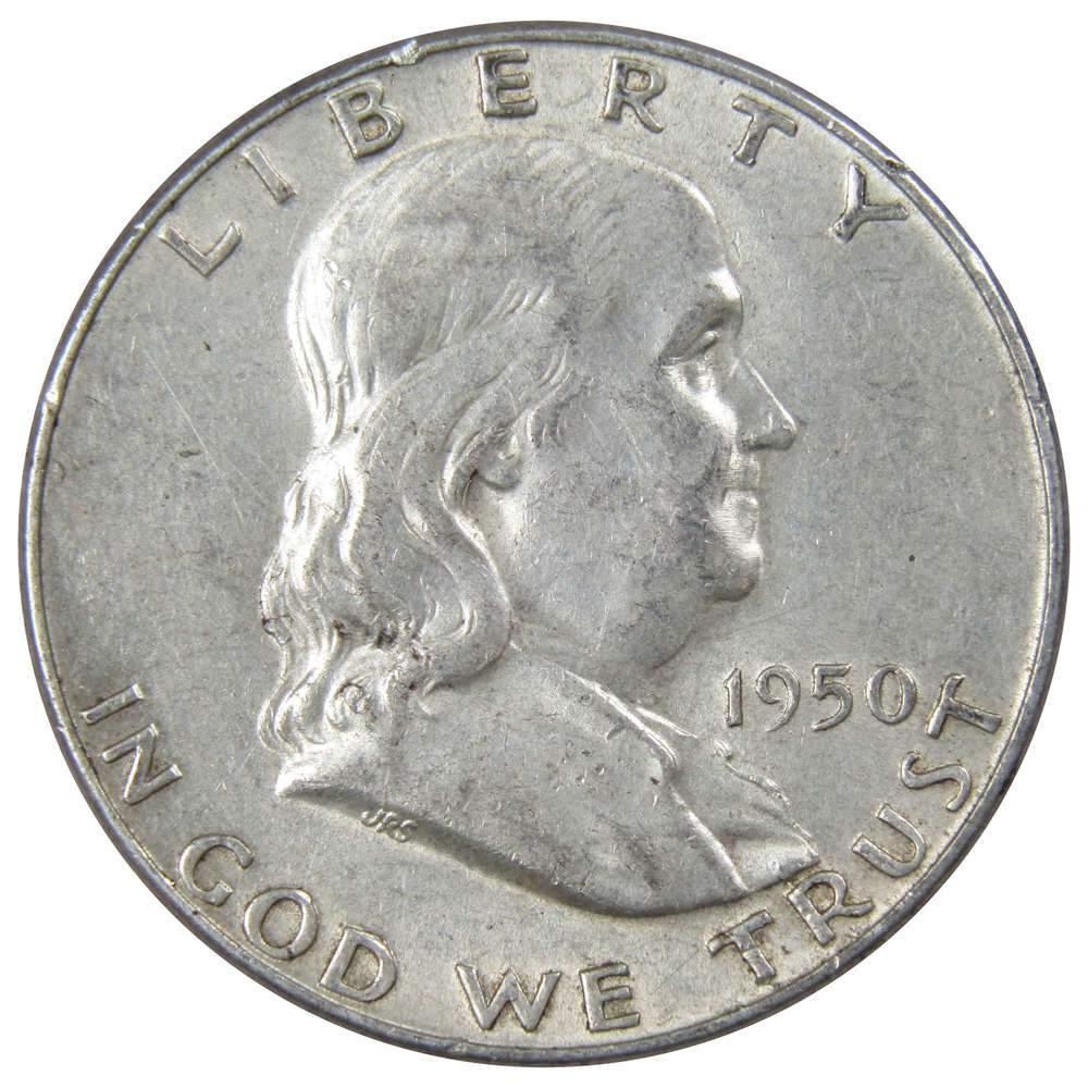 1950 Franklin Half Dollar XF EF Extremely Fine 90% Silver 50c US Coin