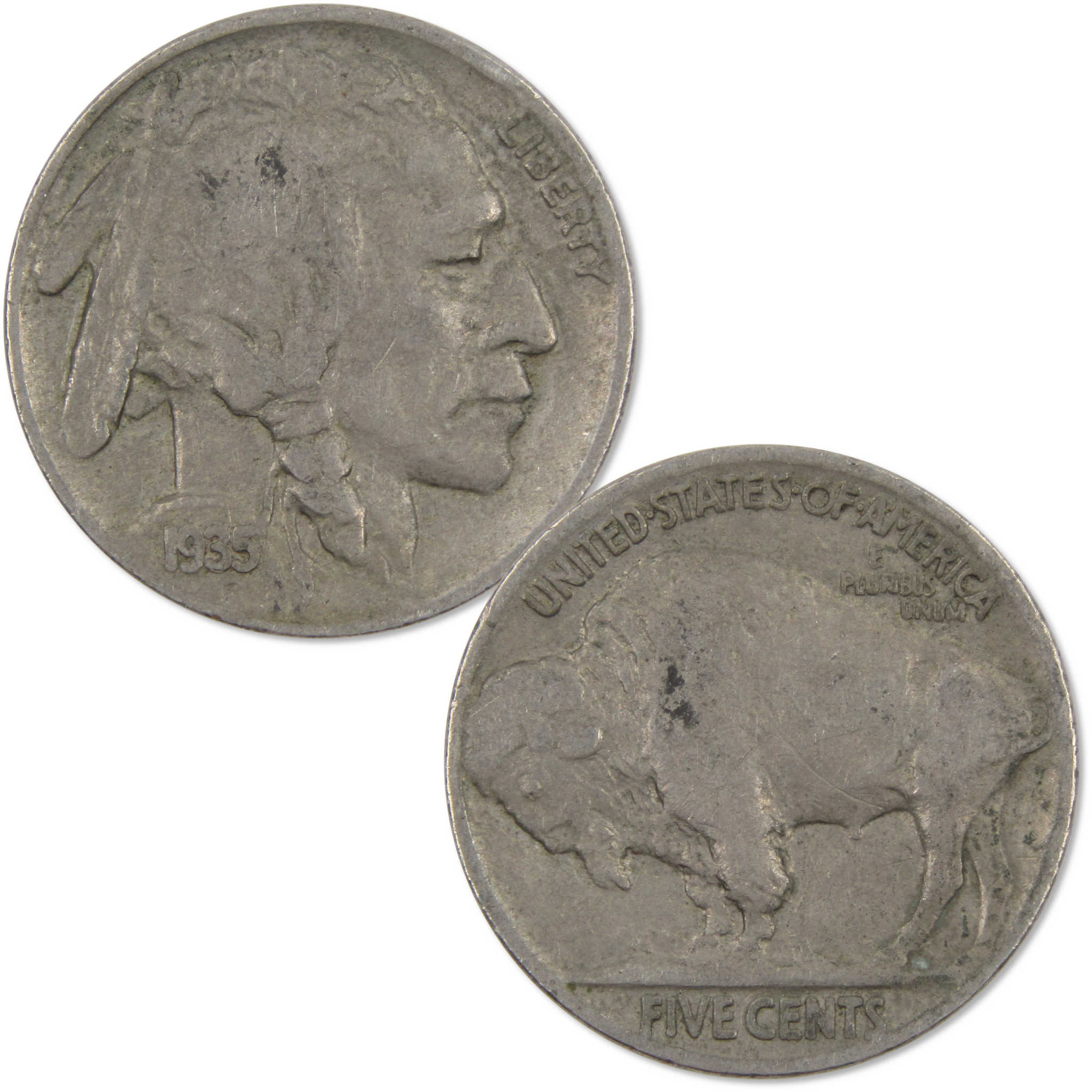 1935-1937 Indian Head Buffalo Nickel 3 Coin All-Mint Set F Fine Collectible Gift