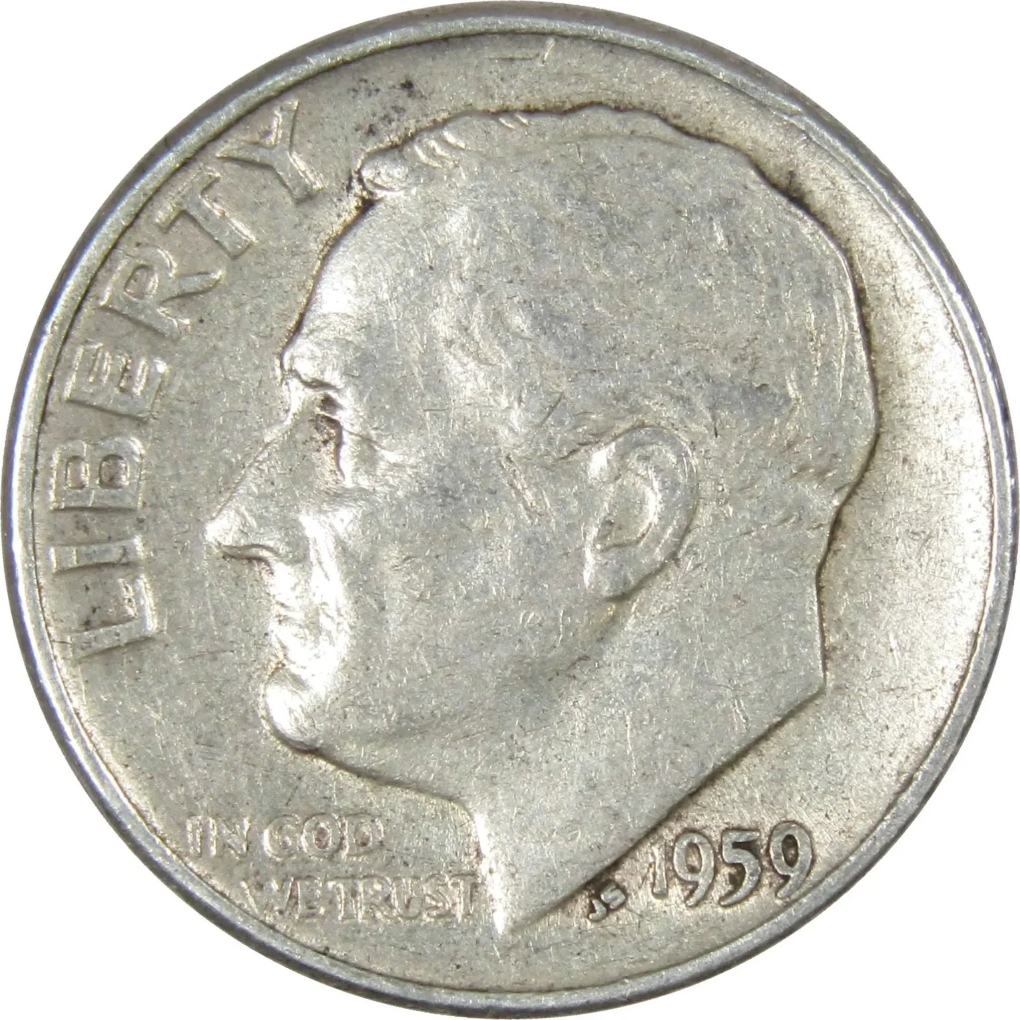 1959 Roosevelt Dime AG About Good 90% Silver 10c US Coin Collectible
