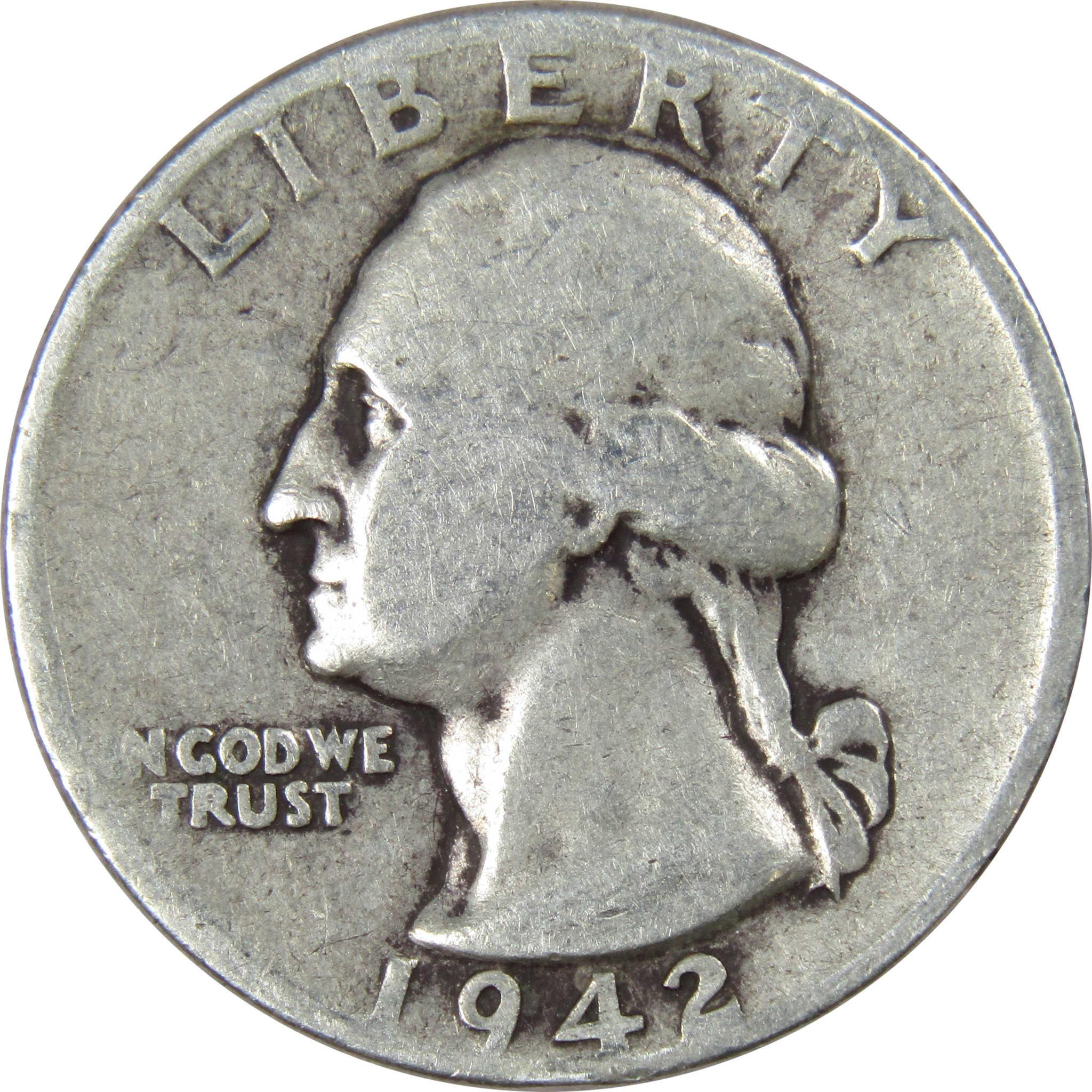 1942 D Washington Quarter AG About Good 90% Silver 25c US Coin Collectible