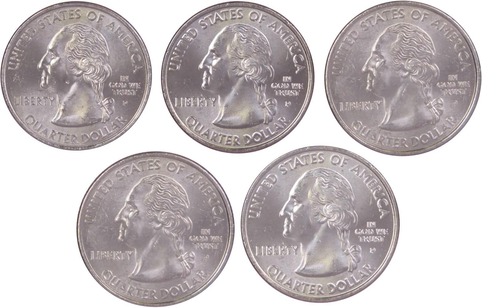 2002 P State Quarter 5 Coin Set BU Uncirculated Mint State 25c Collectible