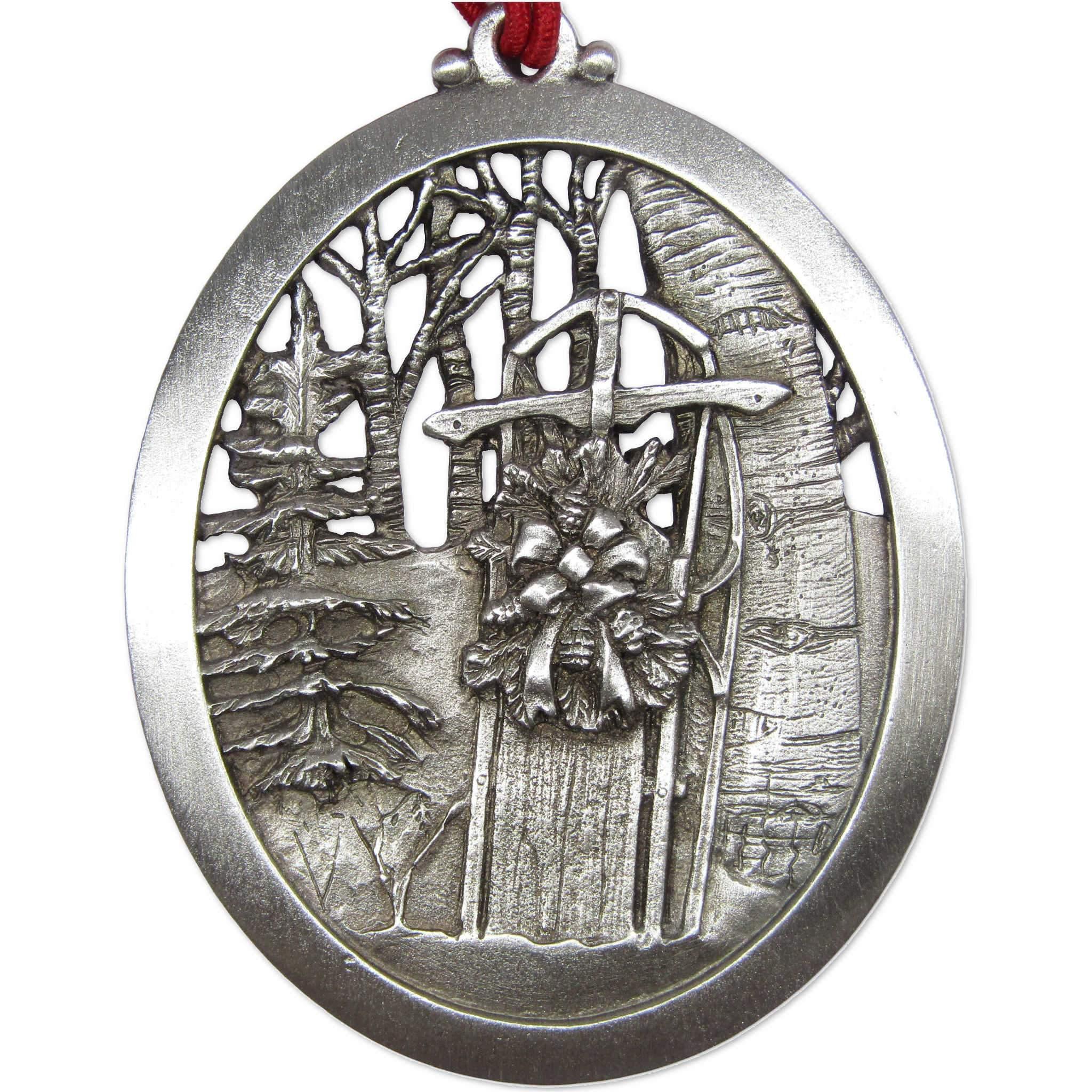 Snow Sled Pewter Christmas Tree Ornament Holiday Decoration Gift