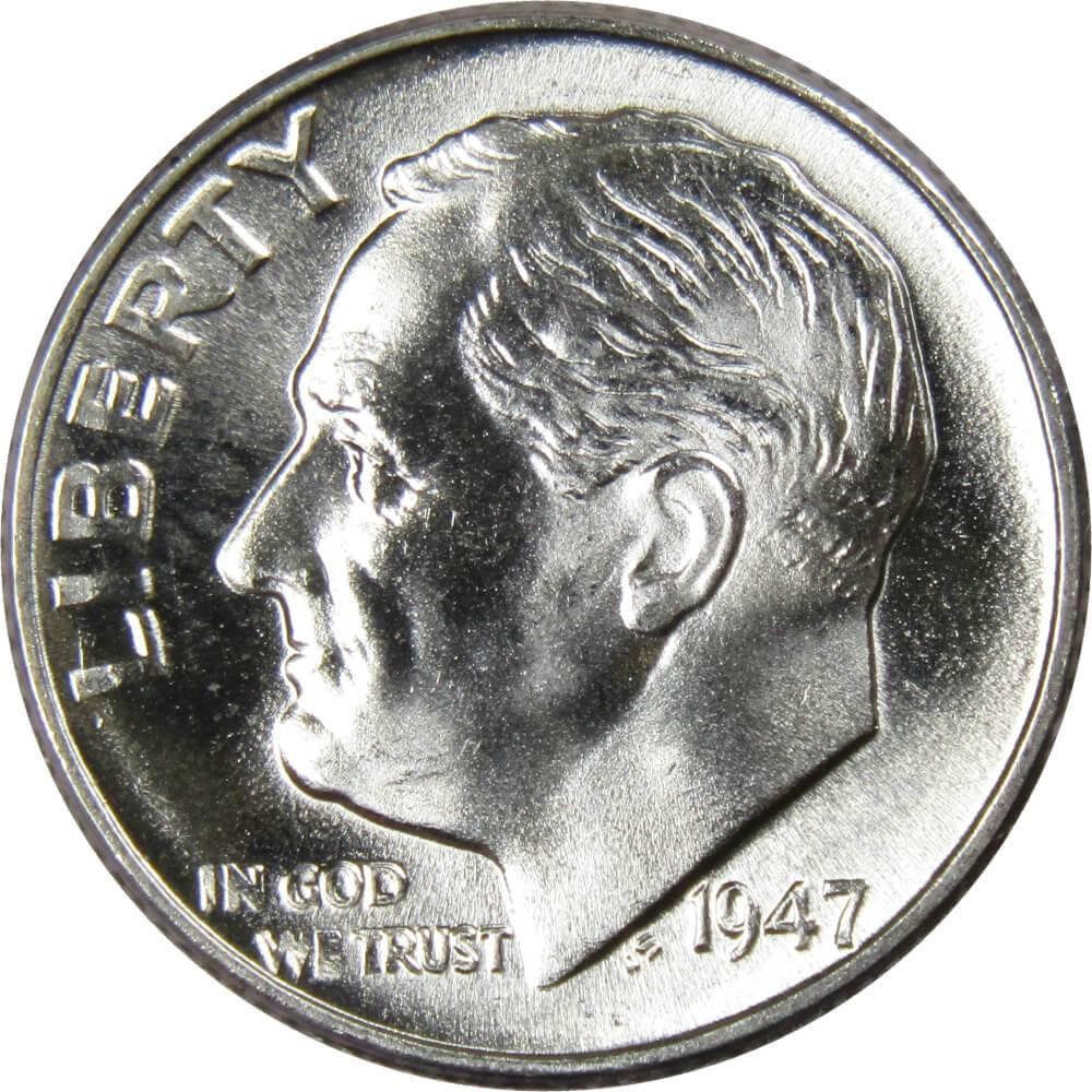 1947 Roosevelt Dime BU Uncirculated Mint State 90% Silver 10c US Coin