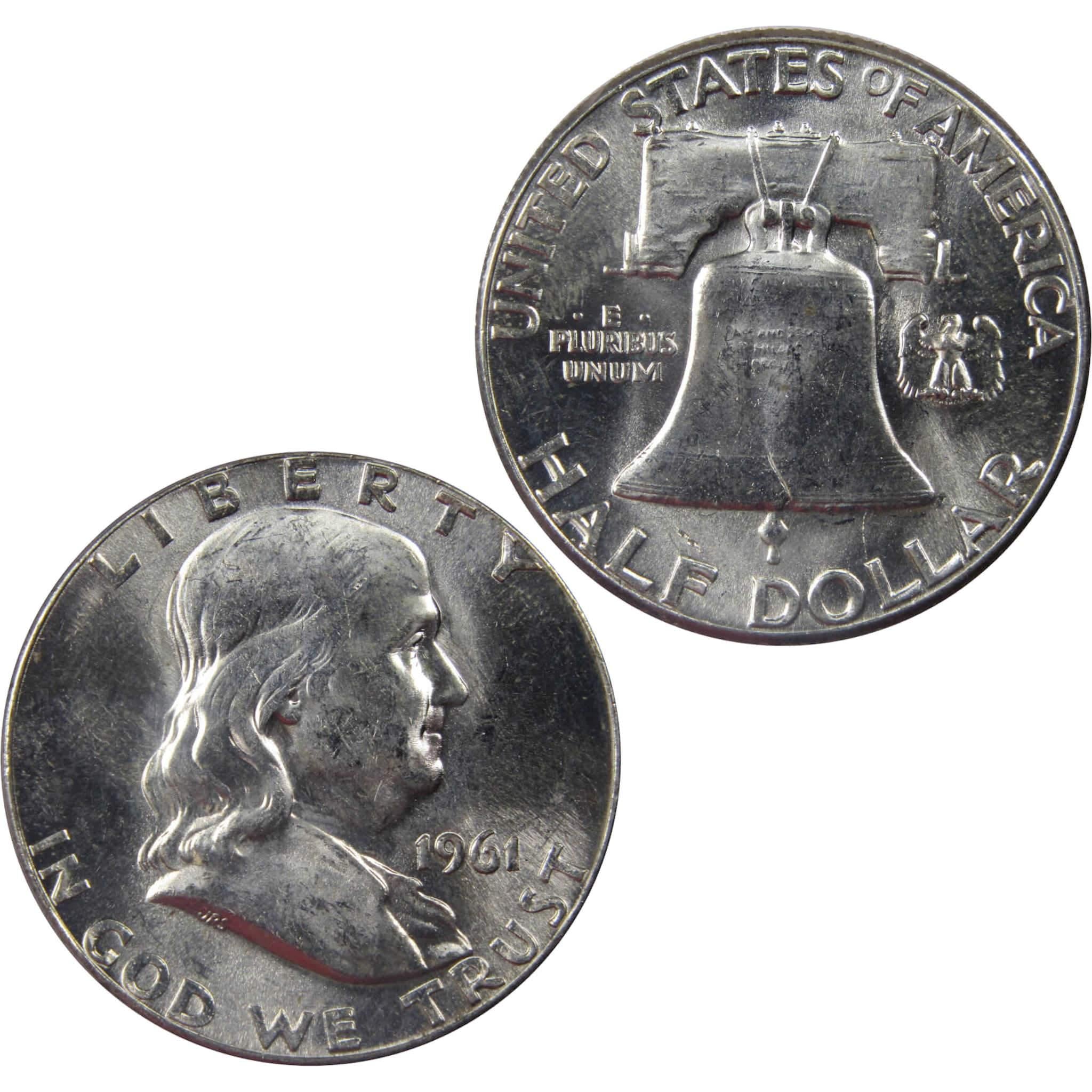 1961 Franklin Half Dollar BU Uncirculated Mint State 90% Silver 50c US Coin