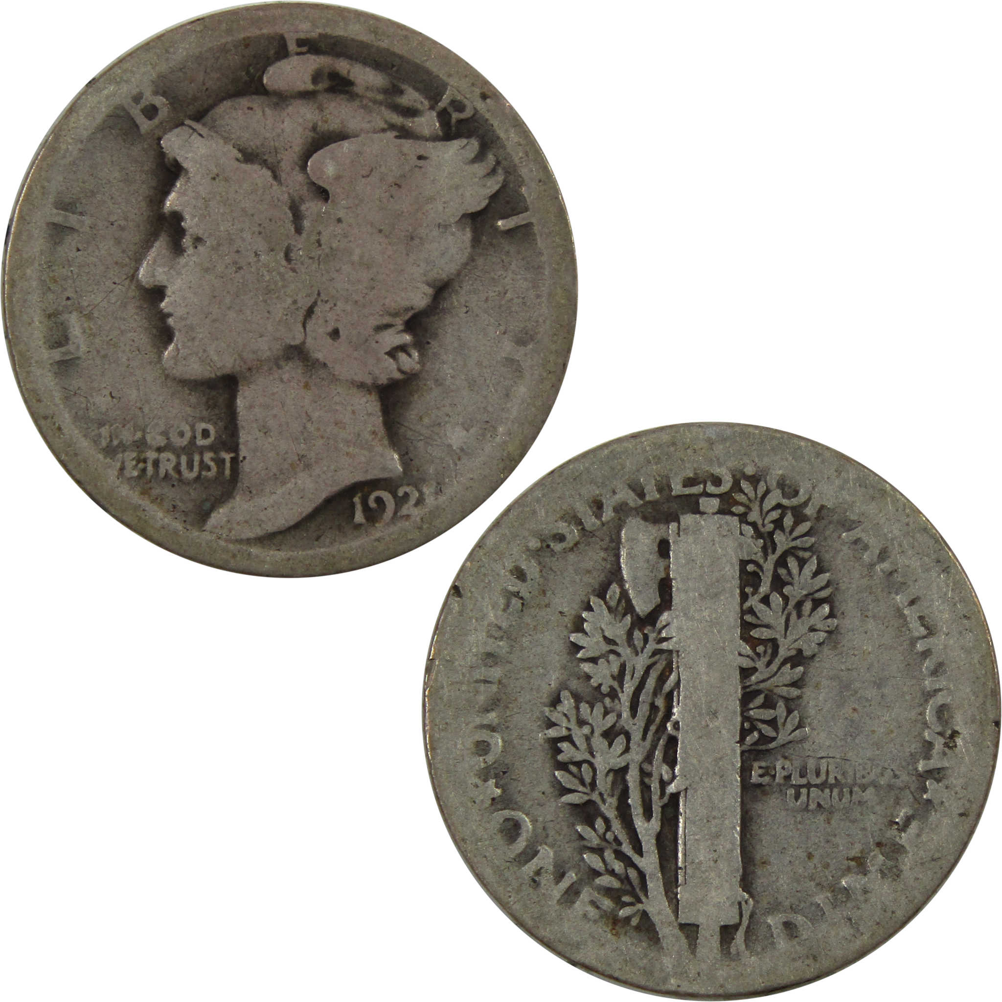 1921 Mercury Dime AG About Good 90% Silver 10c Coin SKU:I4707