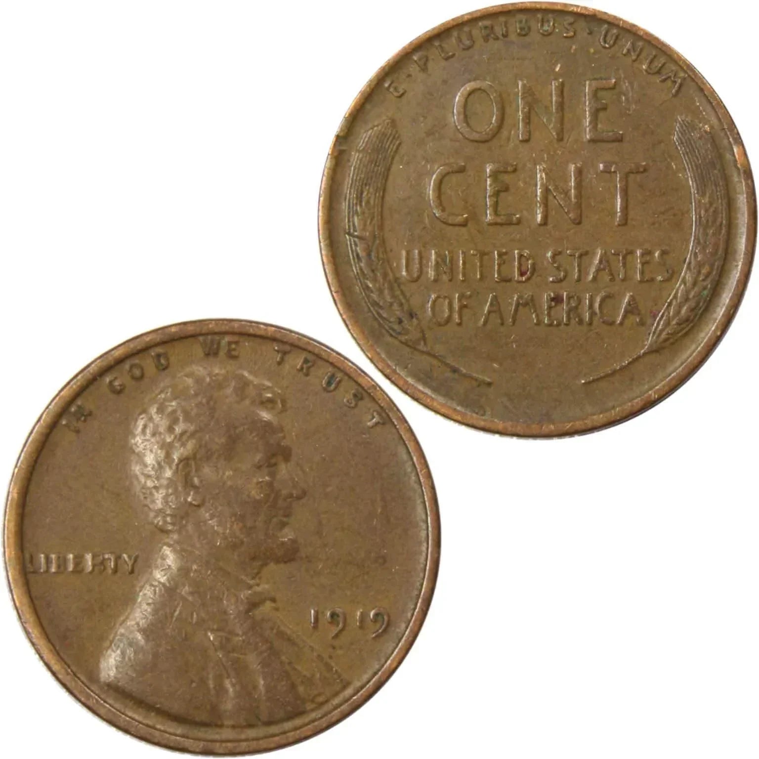 1919 Lincoln Wheat Cent XF EF Extremely Fine Bronze Penny 1c Coin Collectible