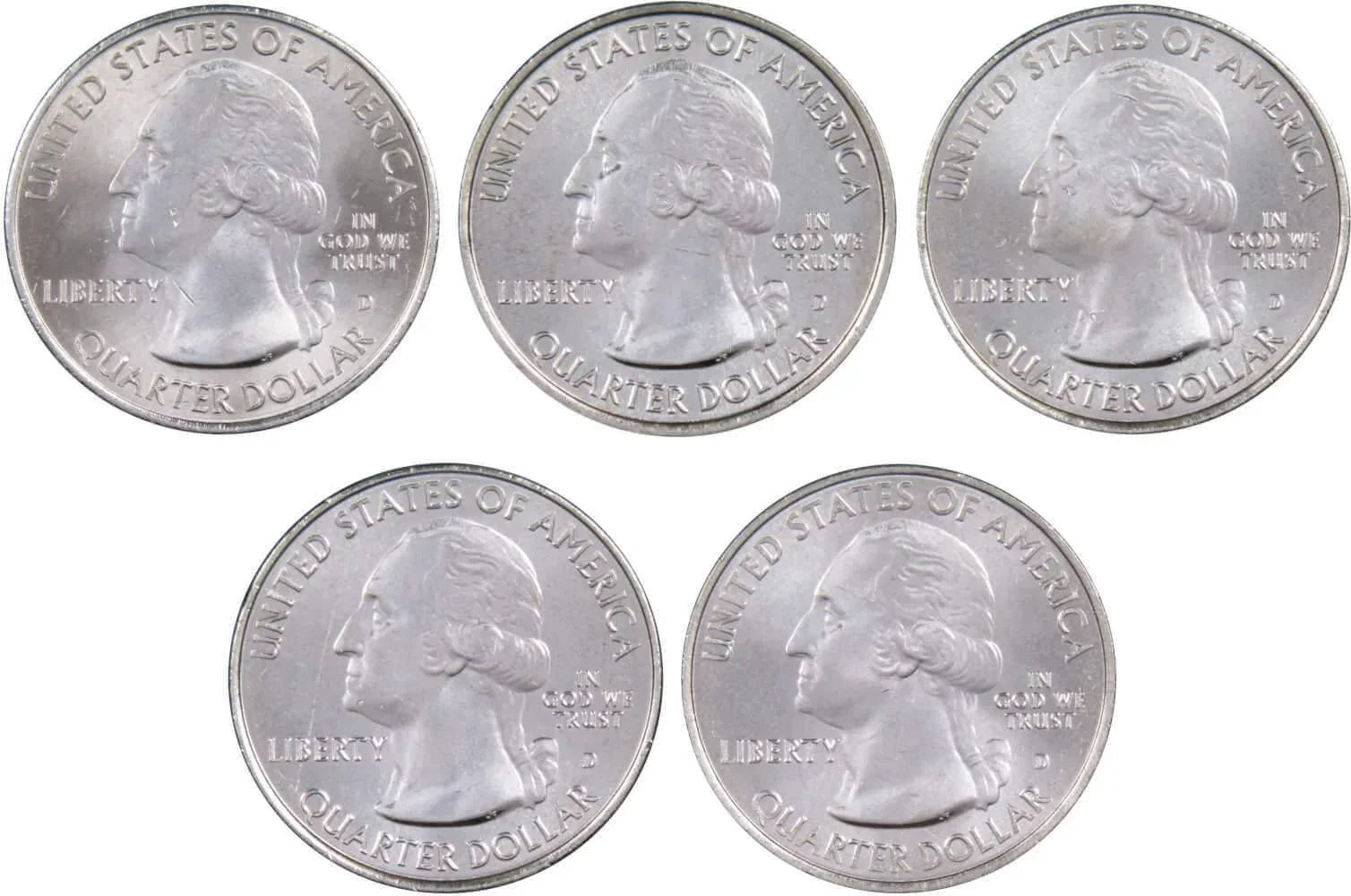 2016 D National Park Quarter 5 Coin Set Uncirculated Mint State 25c Collectible