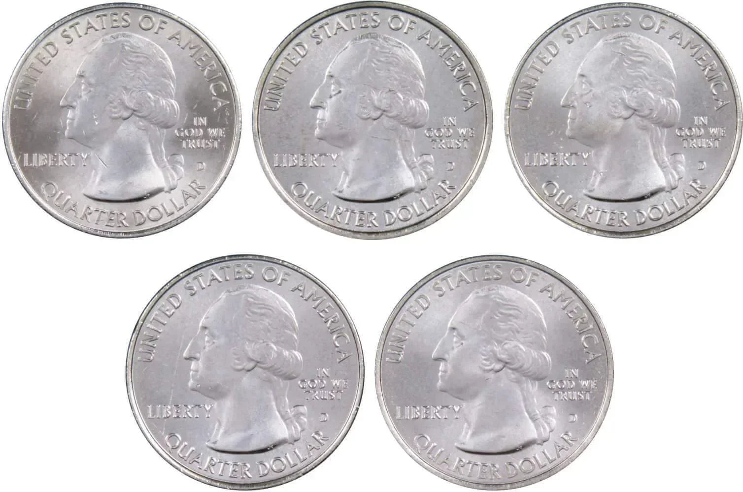 2016 D National Park Quarter 5 Coin Set Uncirculated Mint State 25c Collectible