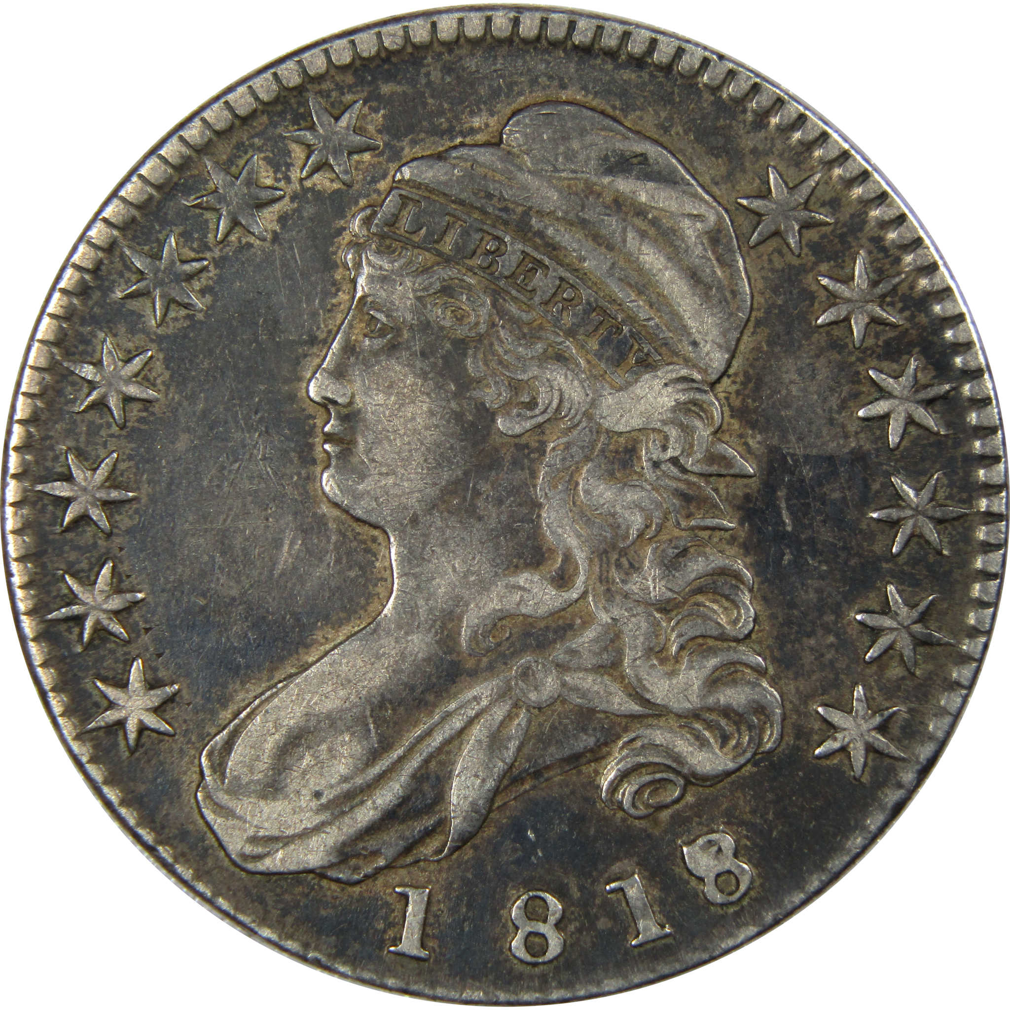 1818/7 Small 8 Capped Bust Half Dollar XF Extremely Fine SKU:IPC9825