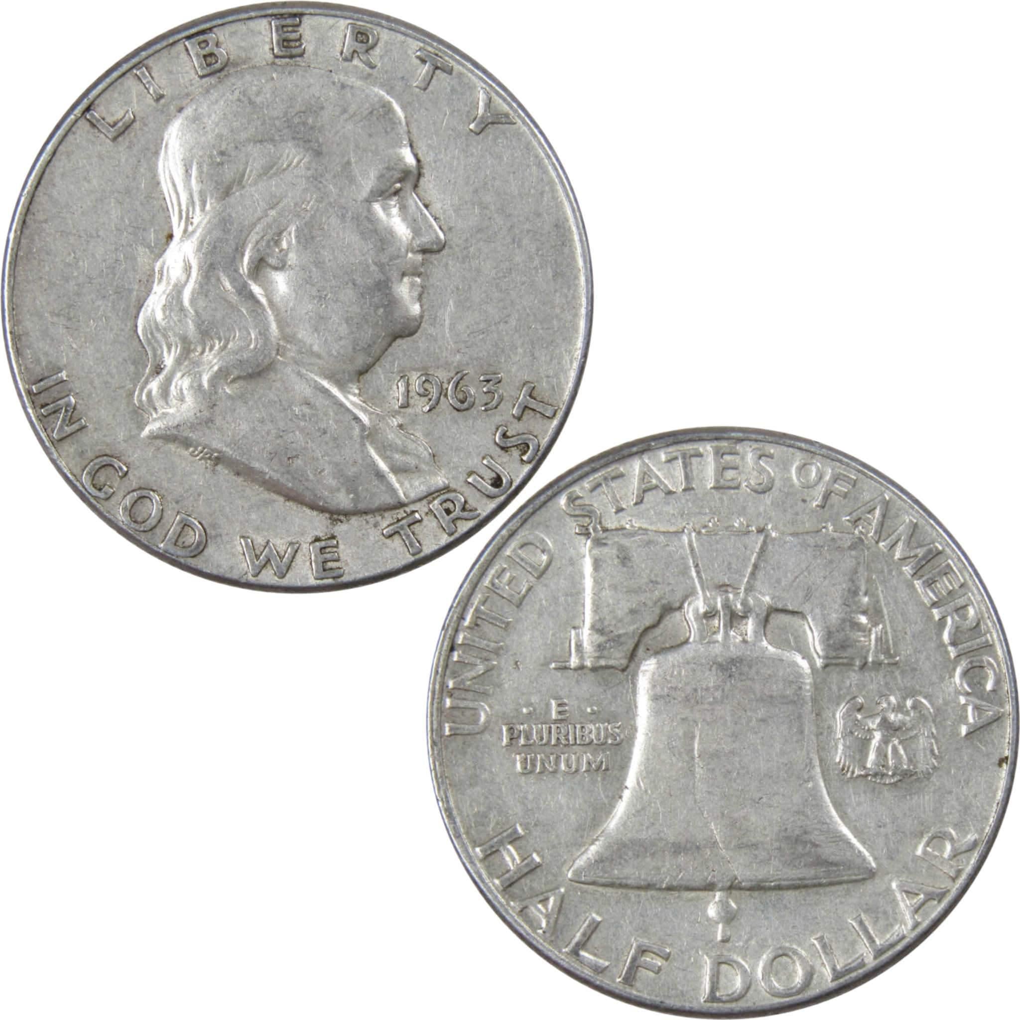 1963 Franklin Half Dollar VF Very Fine 90% Silver 50c US Coin Collectible