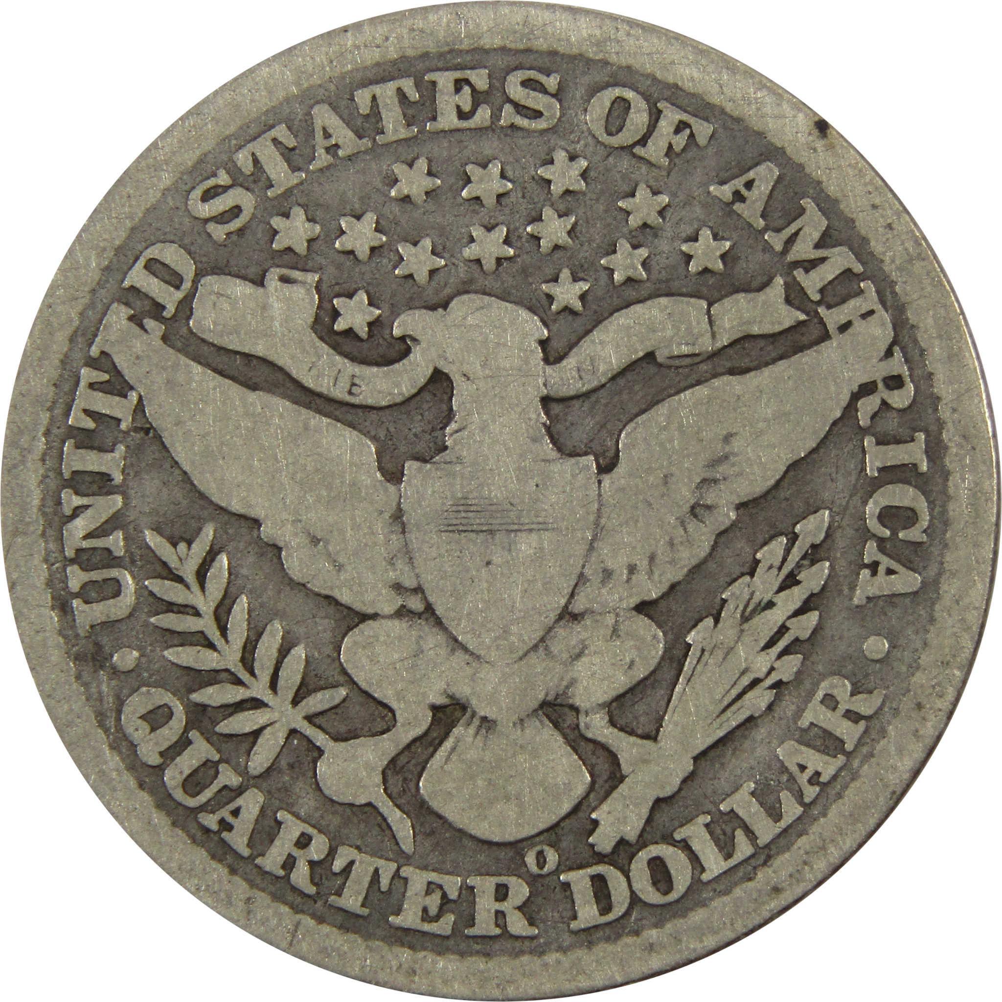 1896 O Barber Quarter G Good 90% Silver 25c Coin SKU:I7731