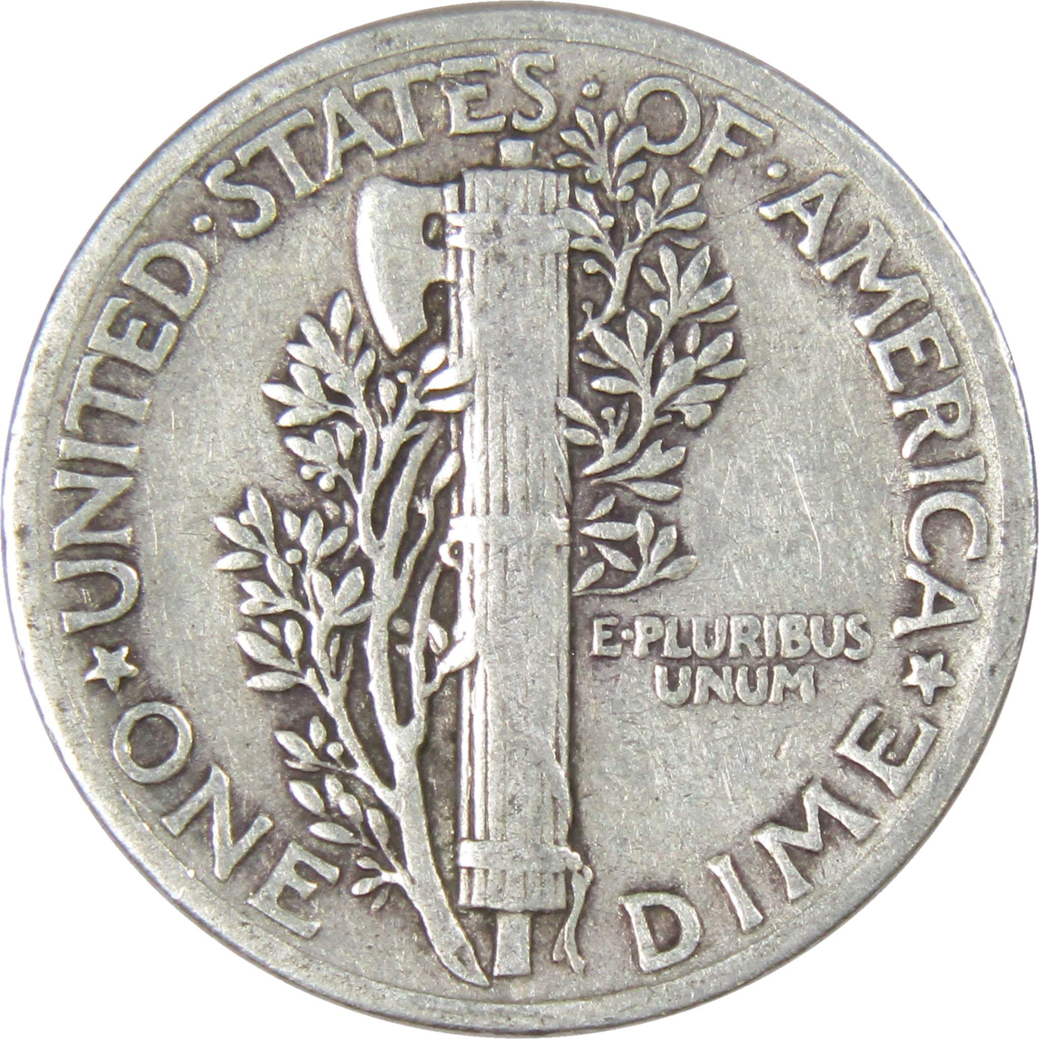 Mercury Dime Random Date F Fine 90% Silver 10c US Coin Collectible
