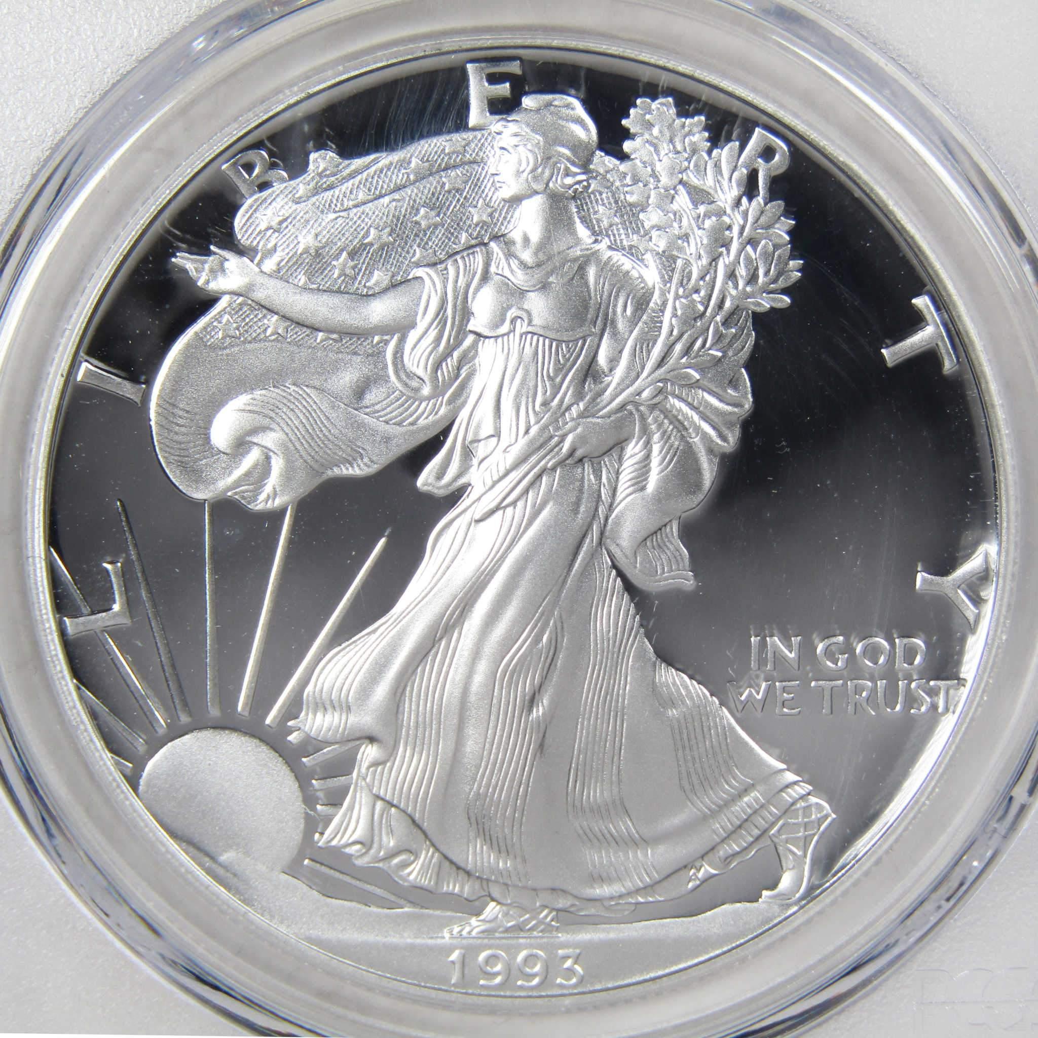 1993 P American Eagle Dollar PR 70 DCAM PCGS Silver Proof SKU:IPC5133