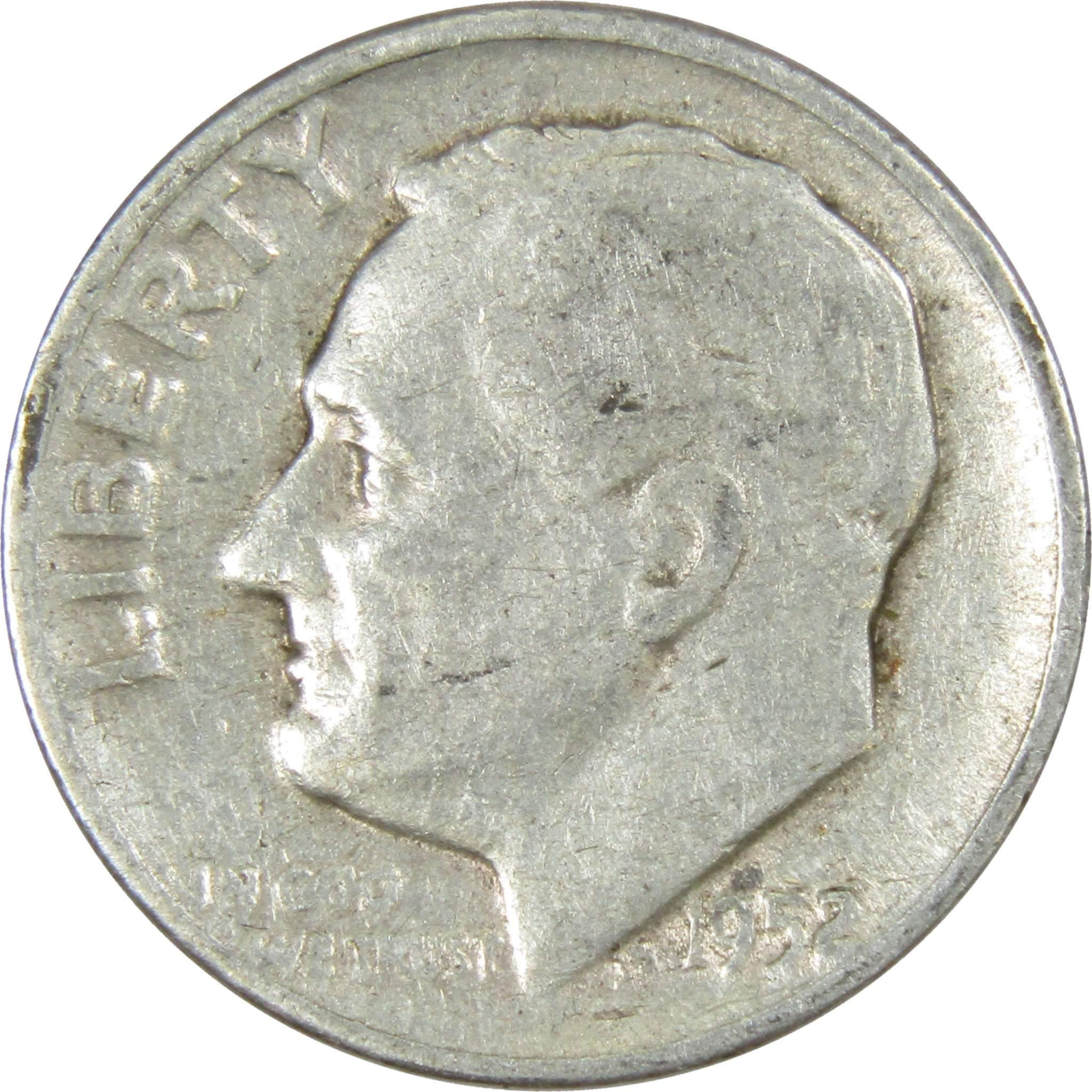 1952 Roosevelt Dime AG About Good 90% Silver 10c US Coin Collectible