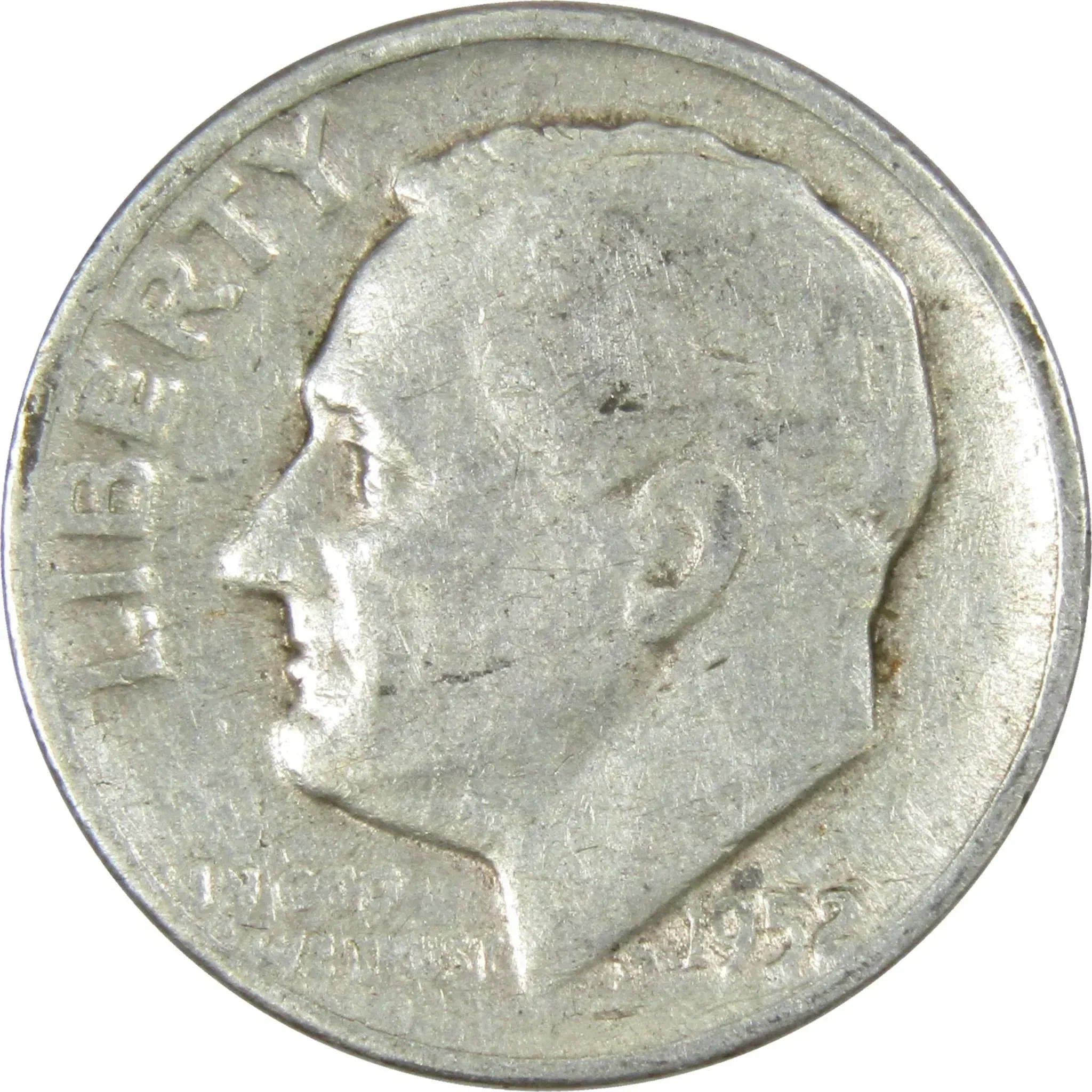 1952 Roosevelt Dime AG About Good 90% Silver 10c US Coin Collectible