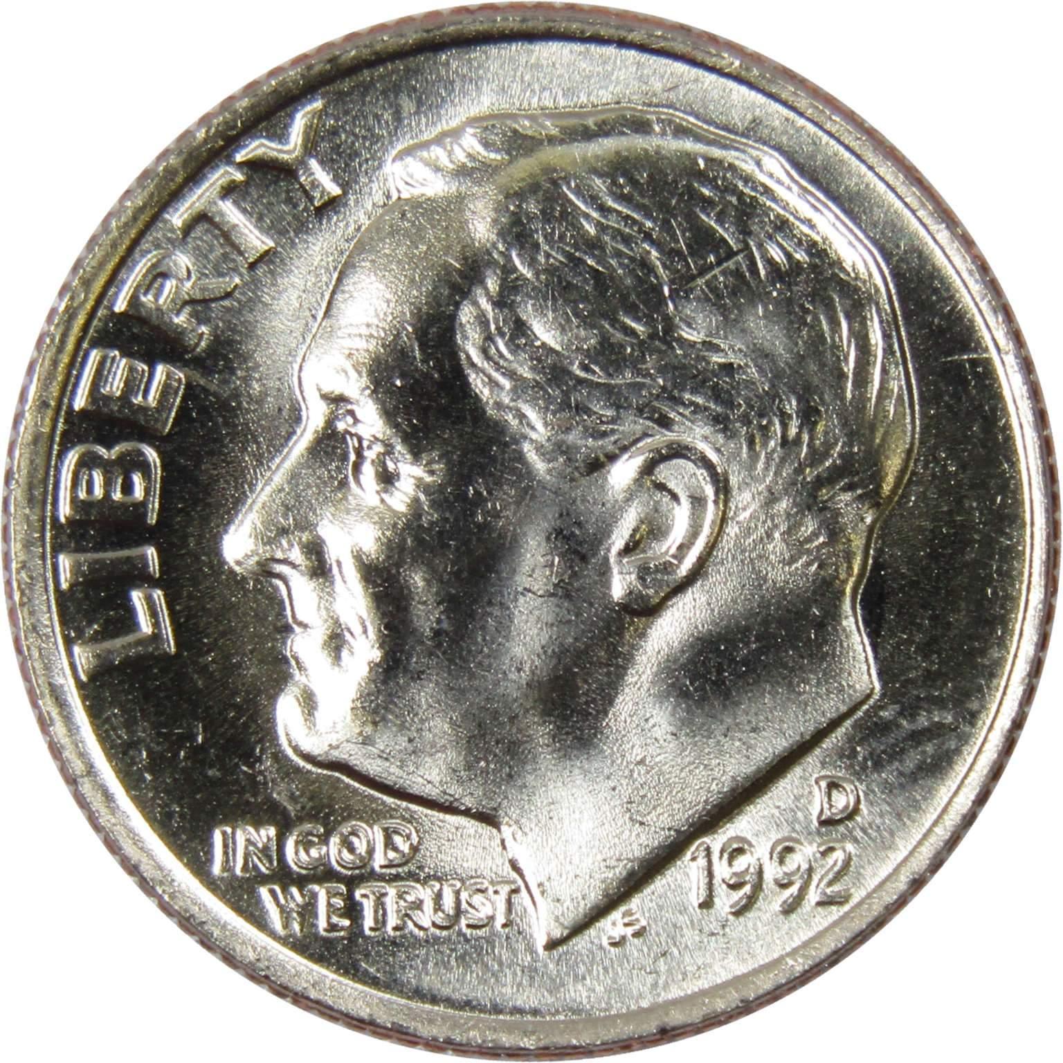 1992 D Roosevelt Dime BU Uncirculated Mint State 10c US Coin Collectible