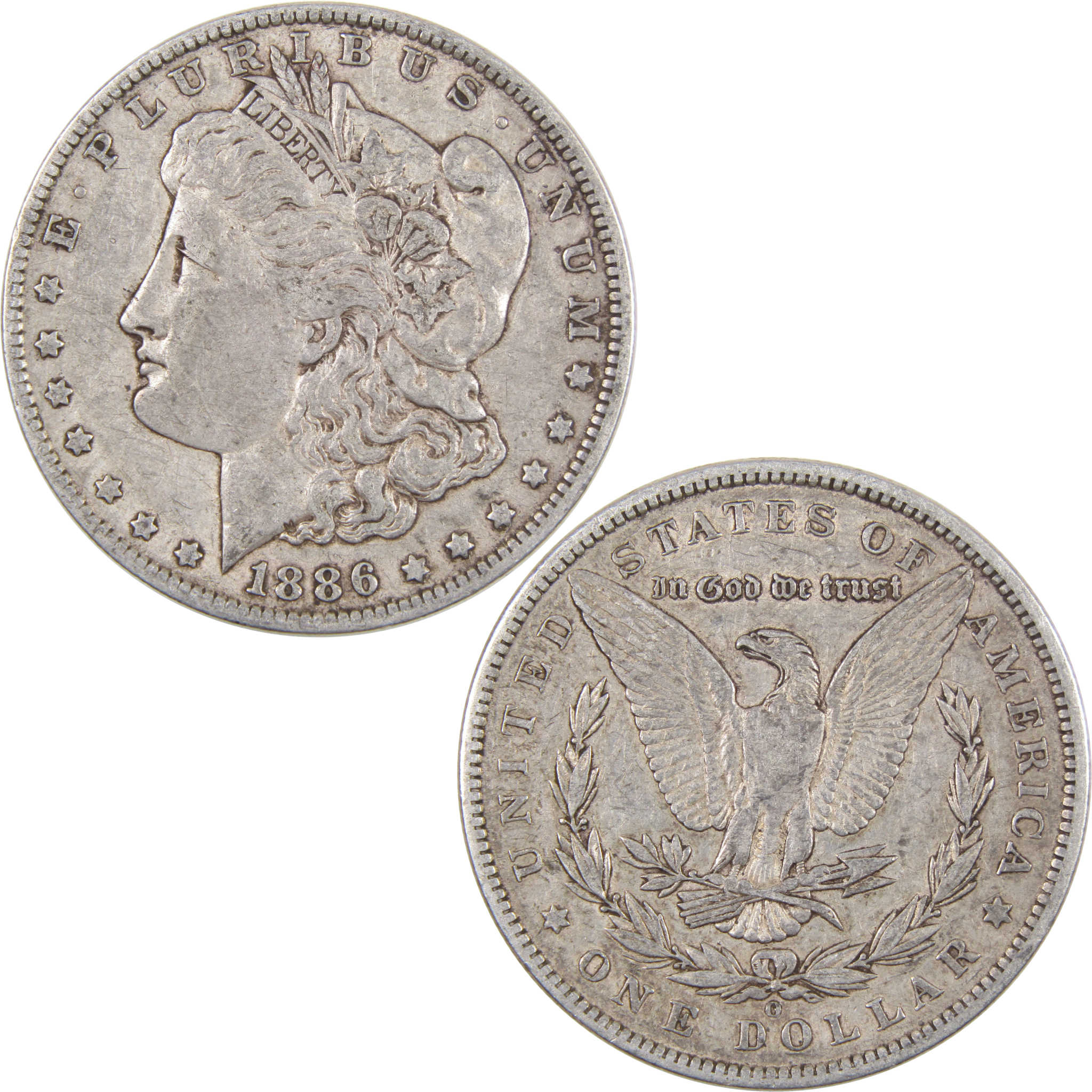 1886 O Morgan Dollar XF EF Extremely Fine 90% Silver Coin SKU:I3041 - Morgan coin - Morgan silver dollar - Morgan silver dollar for sale - Profile Coins & Collectibles