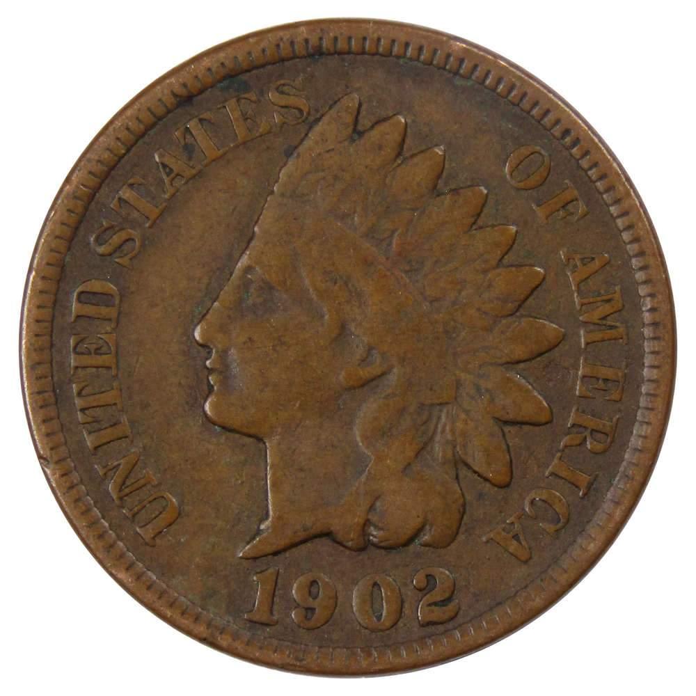 1902 Indian Head Cent VG Very Good Bronze Penny 1c Coin Collectible