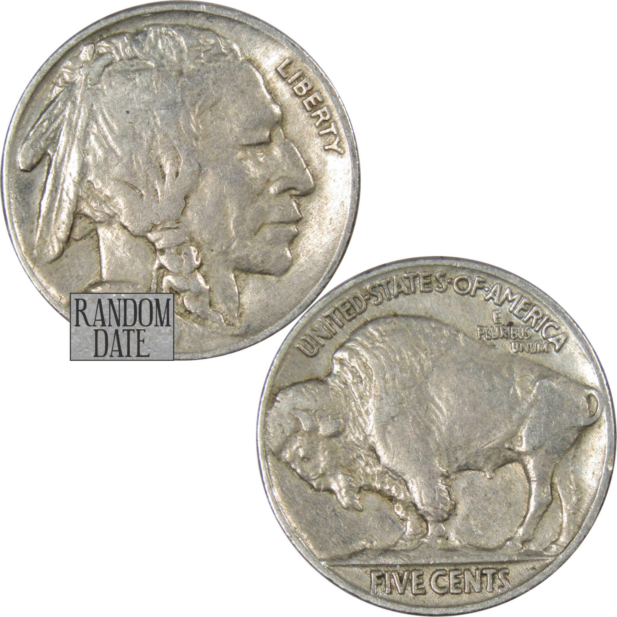 Indian Head Buffalo Nickel 5 Cent Piece VF Very Fine Random Date 5c US Coin