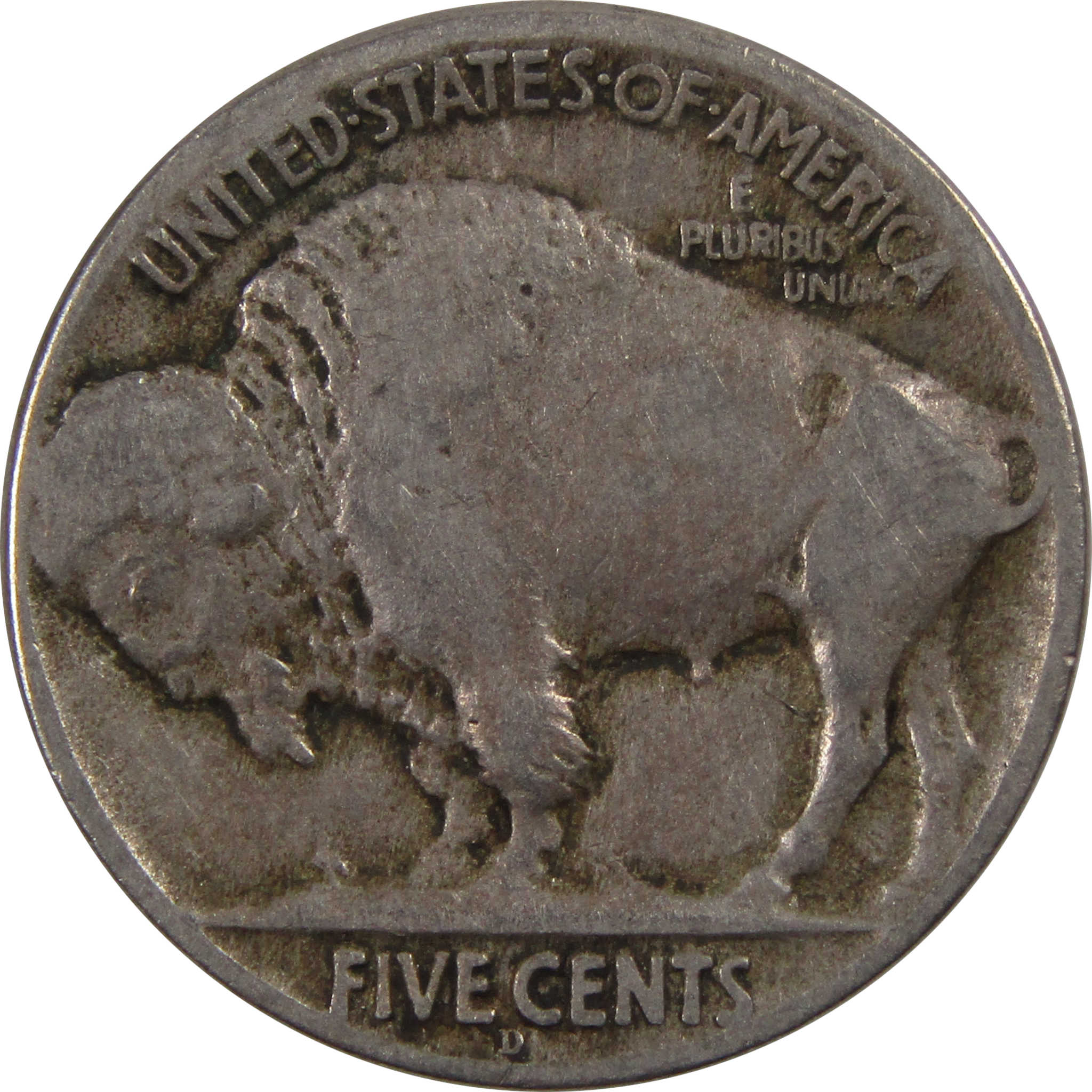 1913 D Type 2 Indian Head Buffalo Nickel AG About Good 5c SKU:I3275