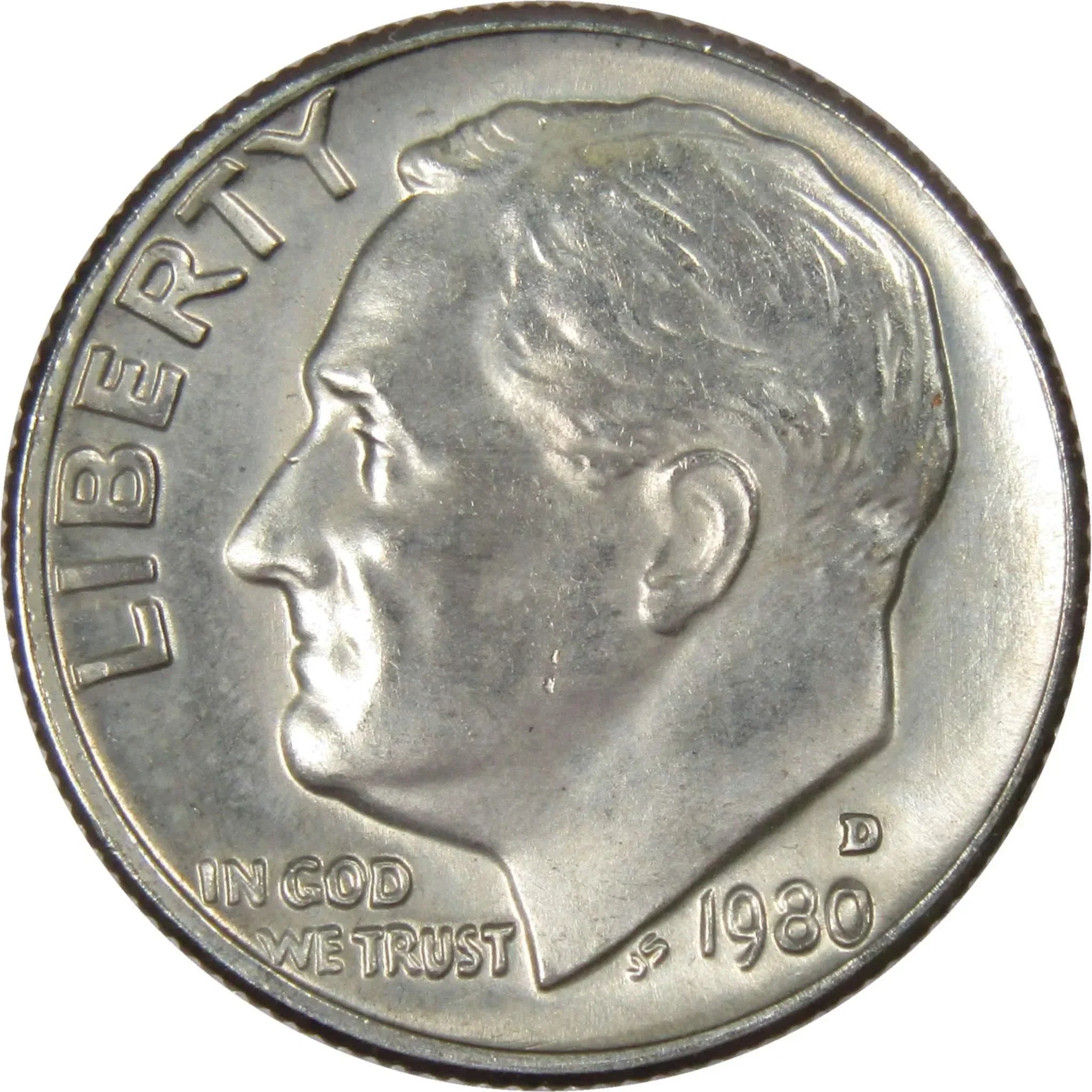 1980 D Roosevelt Dime BU Uncirculated Mint State 10c US Coin Collectible