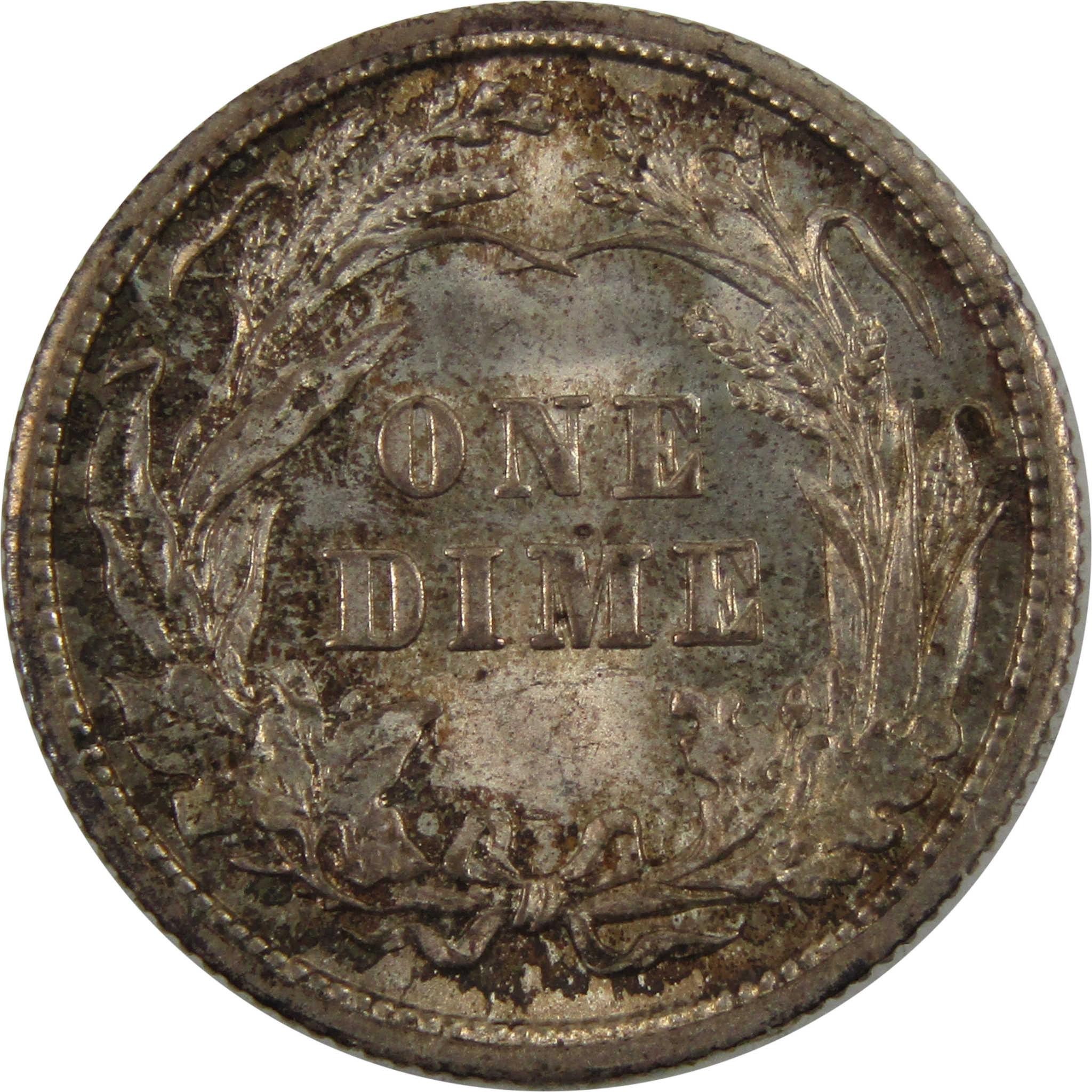 1914 Barber Dime BU Choice Uncirculated 90% Silver 10c Coin SKU:I7673