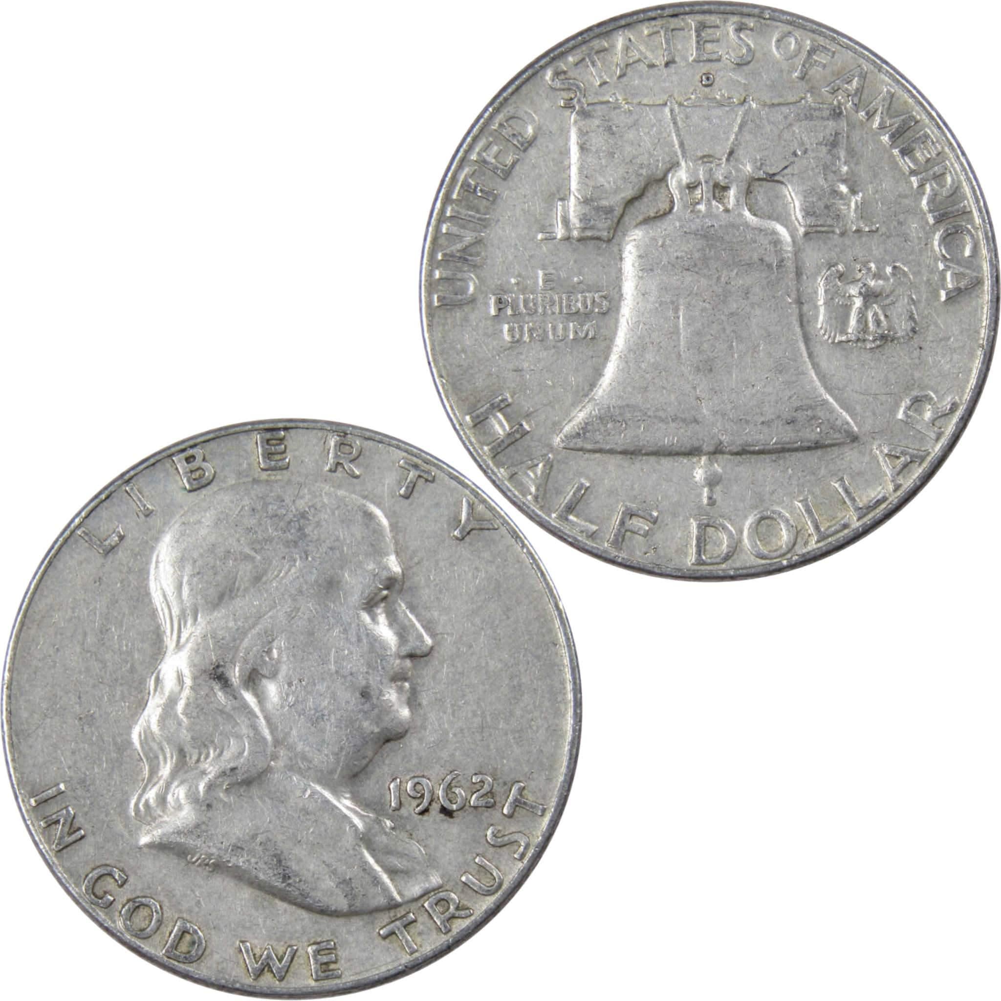 1962 D Franklin Half Dollar VF Very Fine 90% Silver 50c US Coin Collectible